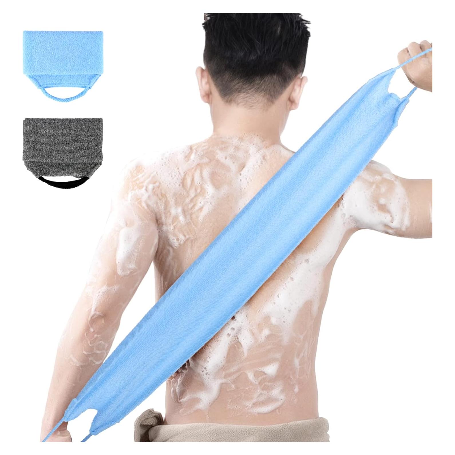 Esfregador de Espalda WOVTE 2 Paquetes Nylon Exfoliante 48x18.5cm