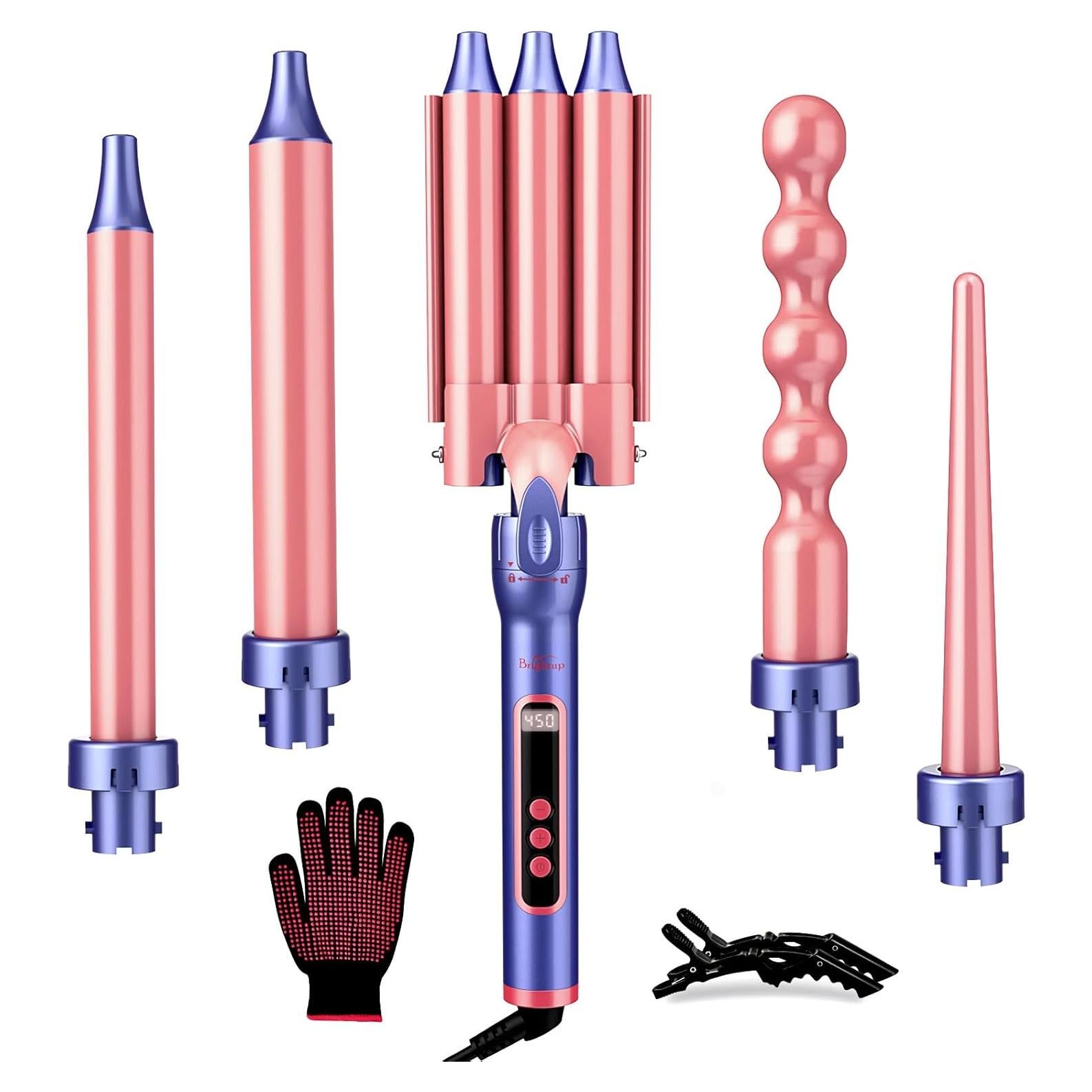Rizador de Cabello Brightup 5 en 1 con Barriles Intercambiables