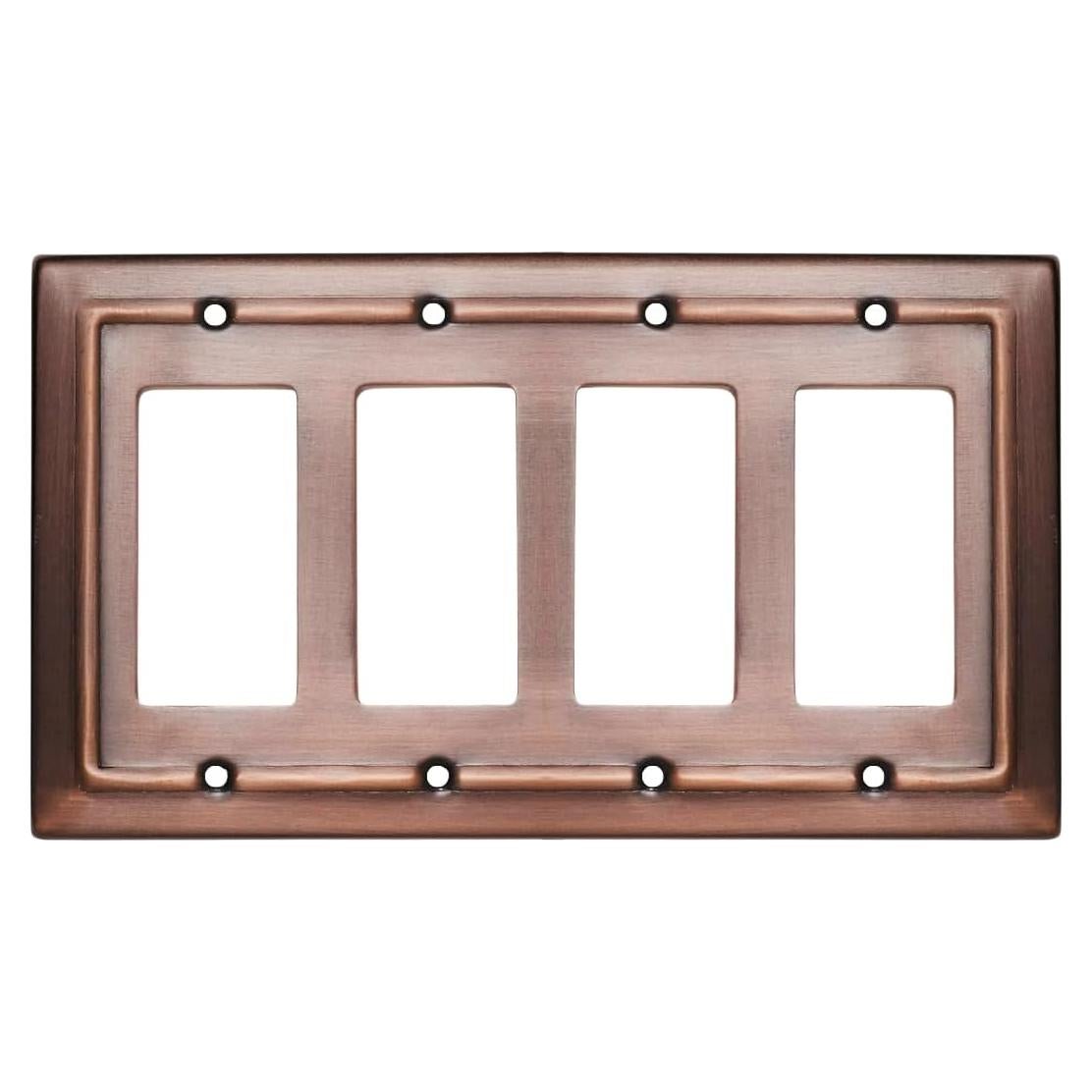 Placa de Pared Rocker 4 Gang Monarca Abode Cobre Antiguo