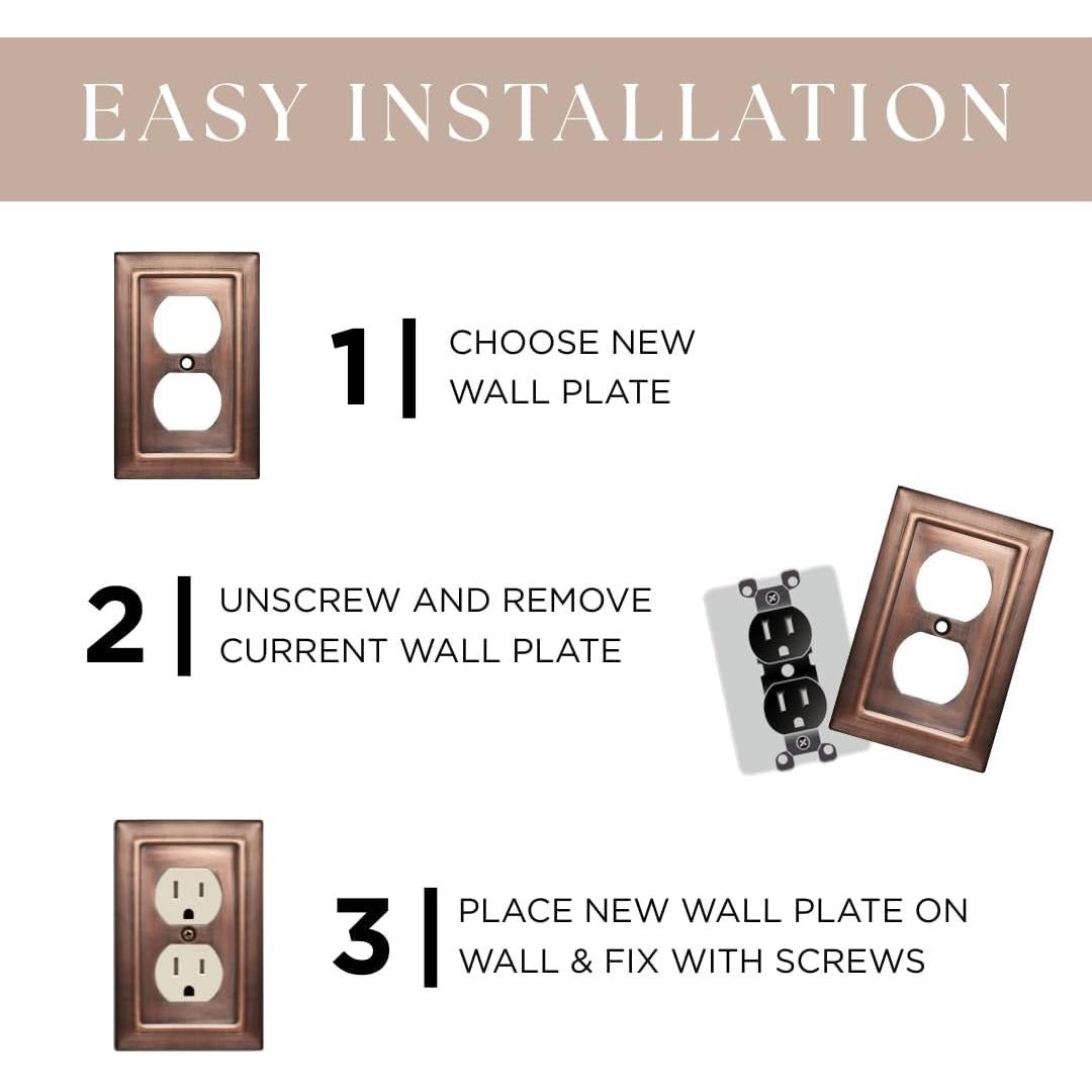 Placa de Pared Rocker 4 Gang Monarca Abode Cobre Antiguo