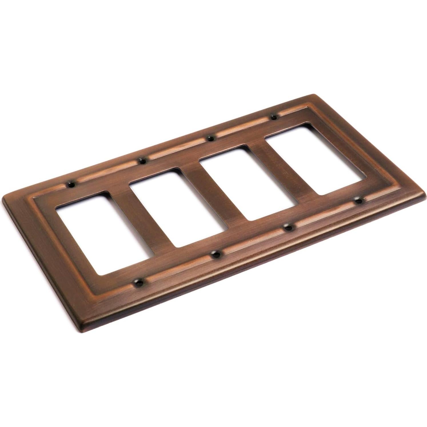 Placa de Pared Rocker 4 Gang Monarca Abode Cobre Antiguo