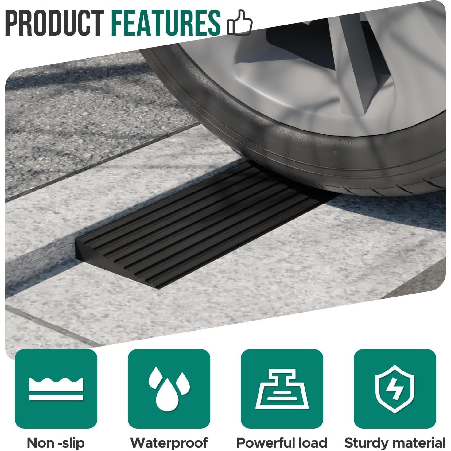 Rampa de Umbral de Goma Boiarc 1 cm Elevación 1 m Largo