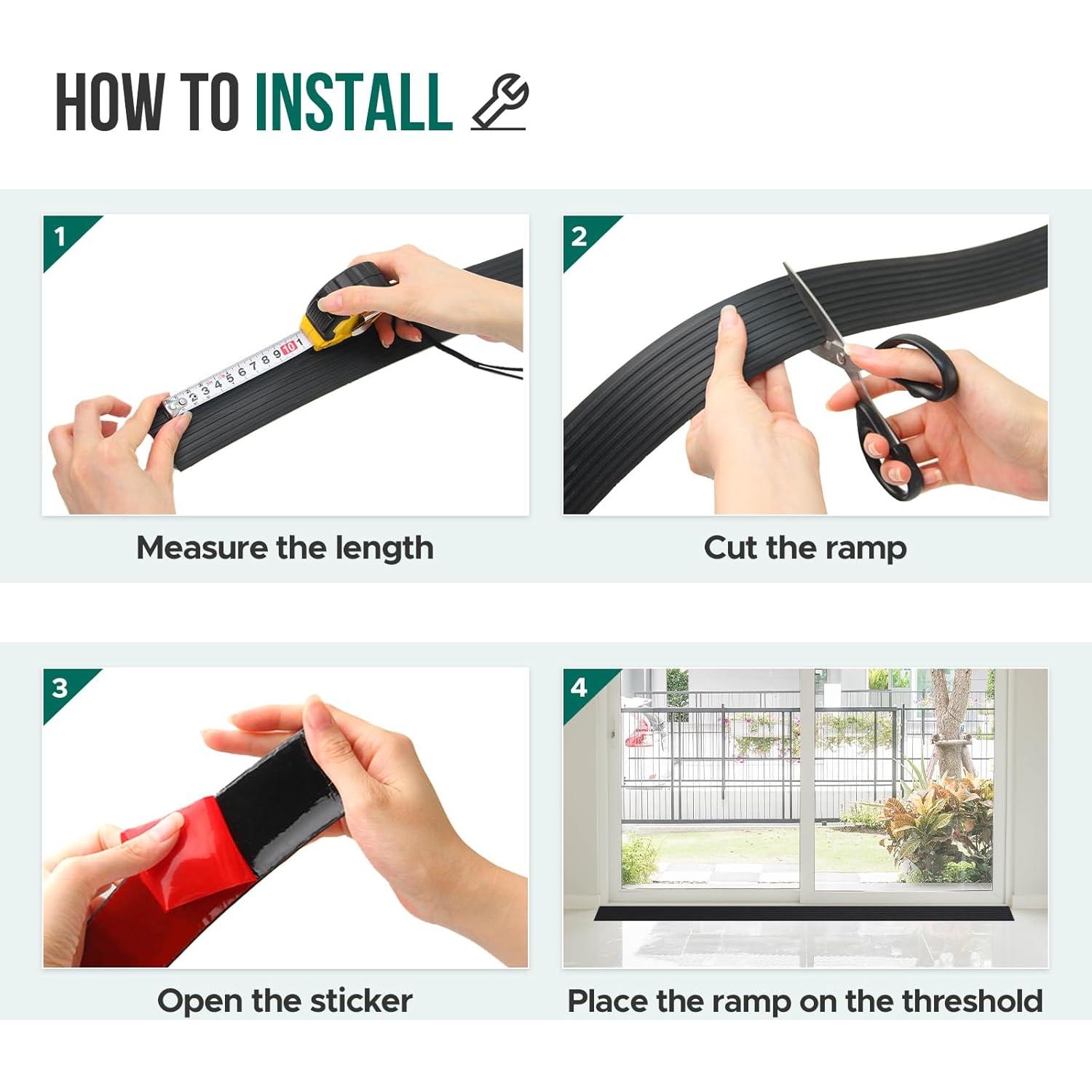 Rampa de Umbral de Goma Boiarc 1 cm Elevación 1 m Largo