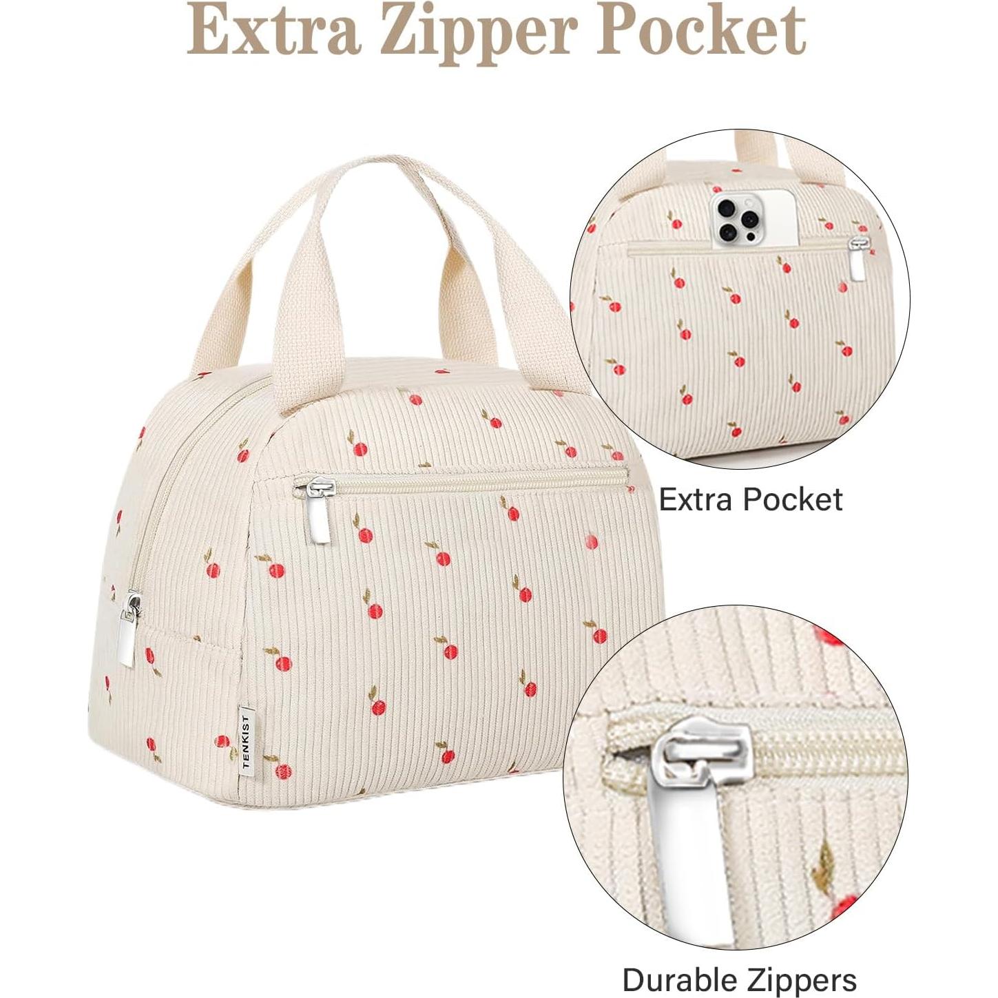 Bolsa Térmica de Almuerzo TENKIST 8L Corduroy Cereza