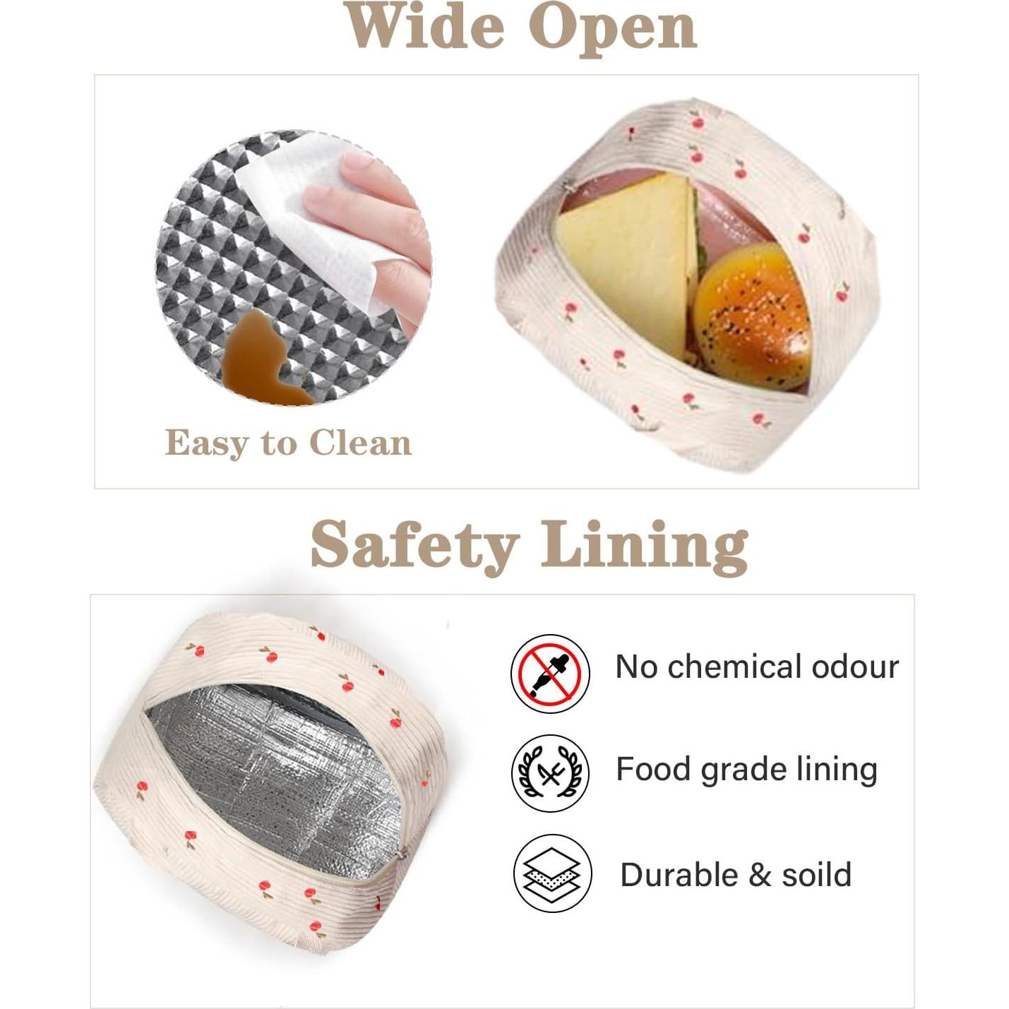 Bolsa Térmica de Almuerzo TENKIST 8L Corduroy Cereza