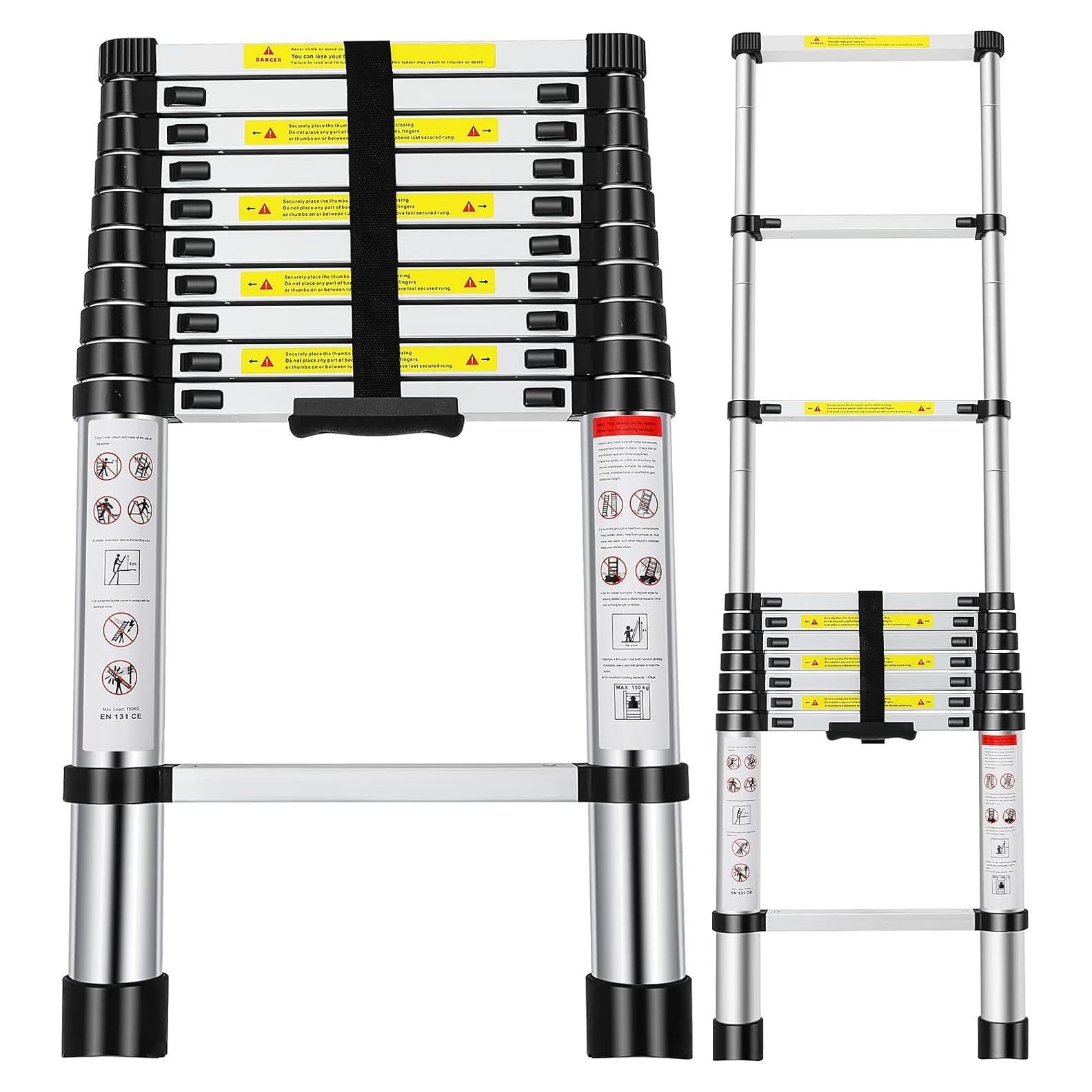 Escalera Telescópica PEAYLI 3.20m Aluminio Antideslizante