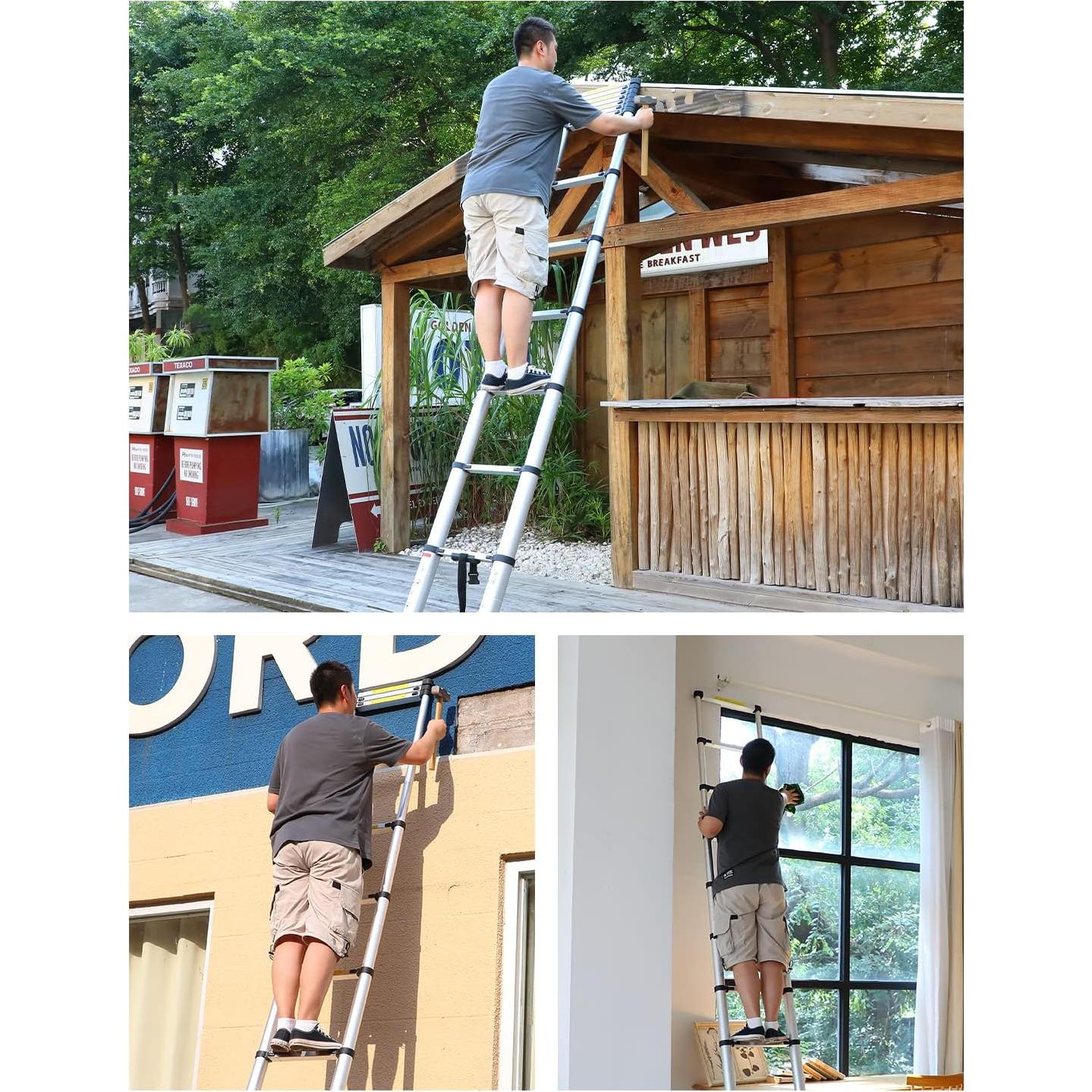 Escalera Telescópica PEAYLI 3.20m Aluminio Antideslizante