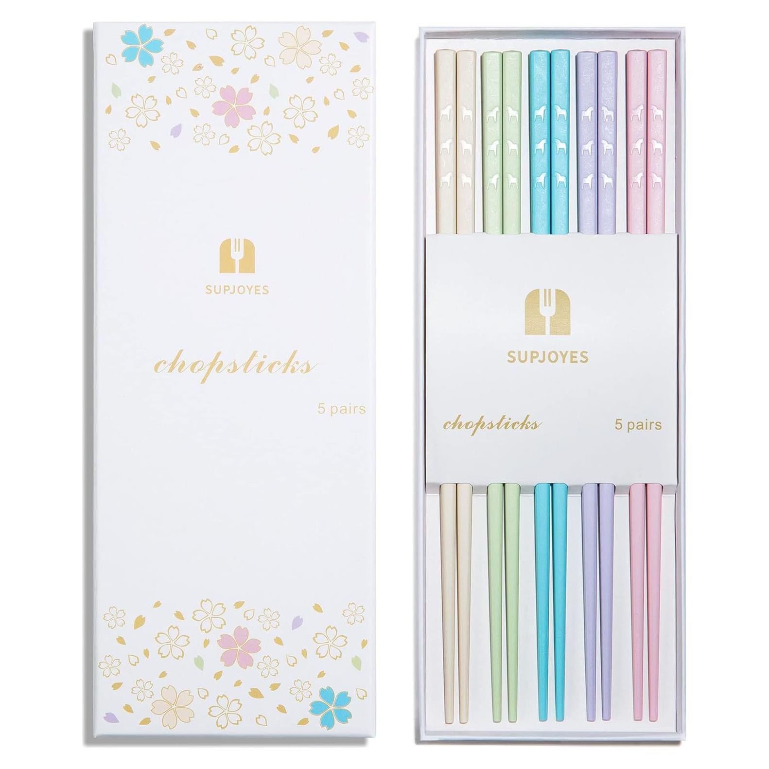 Palillos Reutilizables SUPJOYES 5 Pares Fibra de Vidrio 24.1 cm