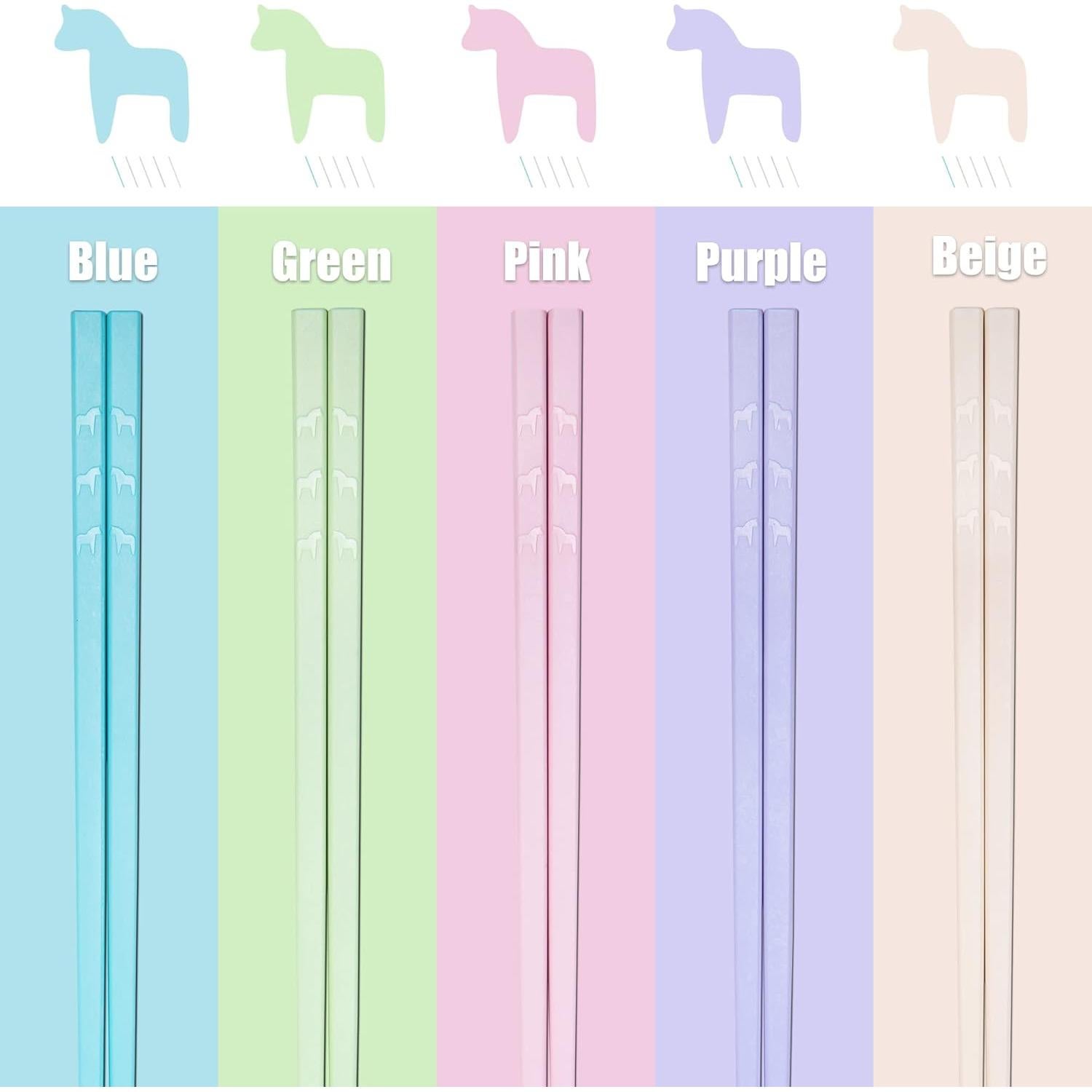 Palillos Reutilizables SUPJOYES 5 Pares Fibra de Vidrio 24.1 cm