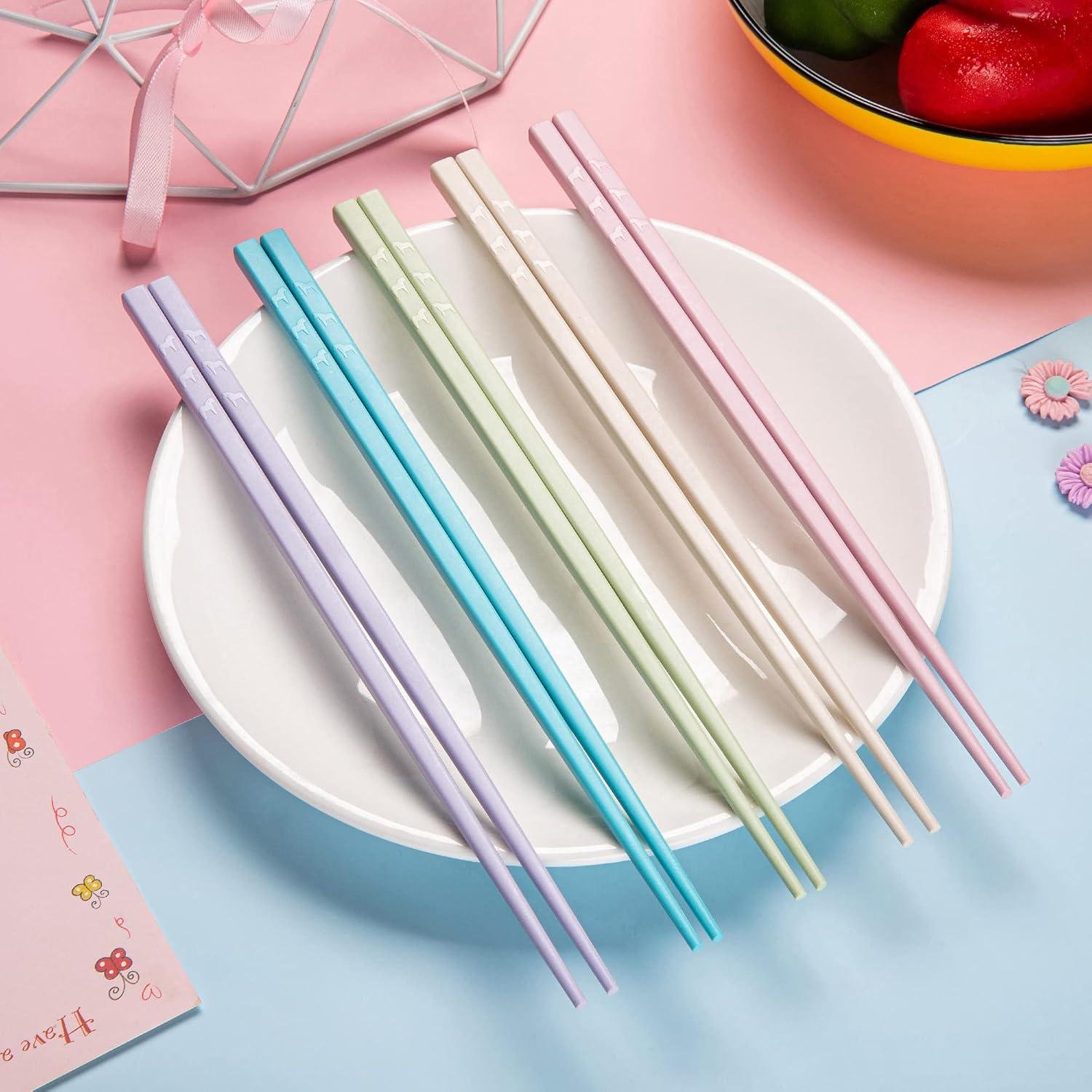 Palillos Reutilizables SUPJOYES 5 Pares Fibra de Vidrio 24.1 cm