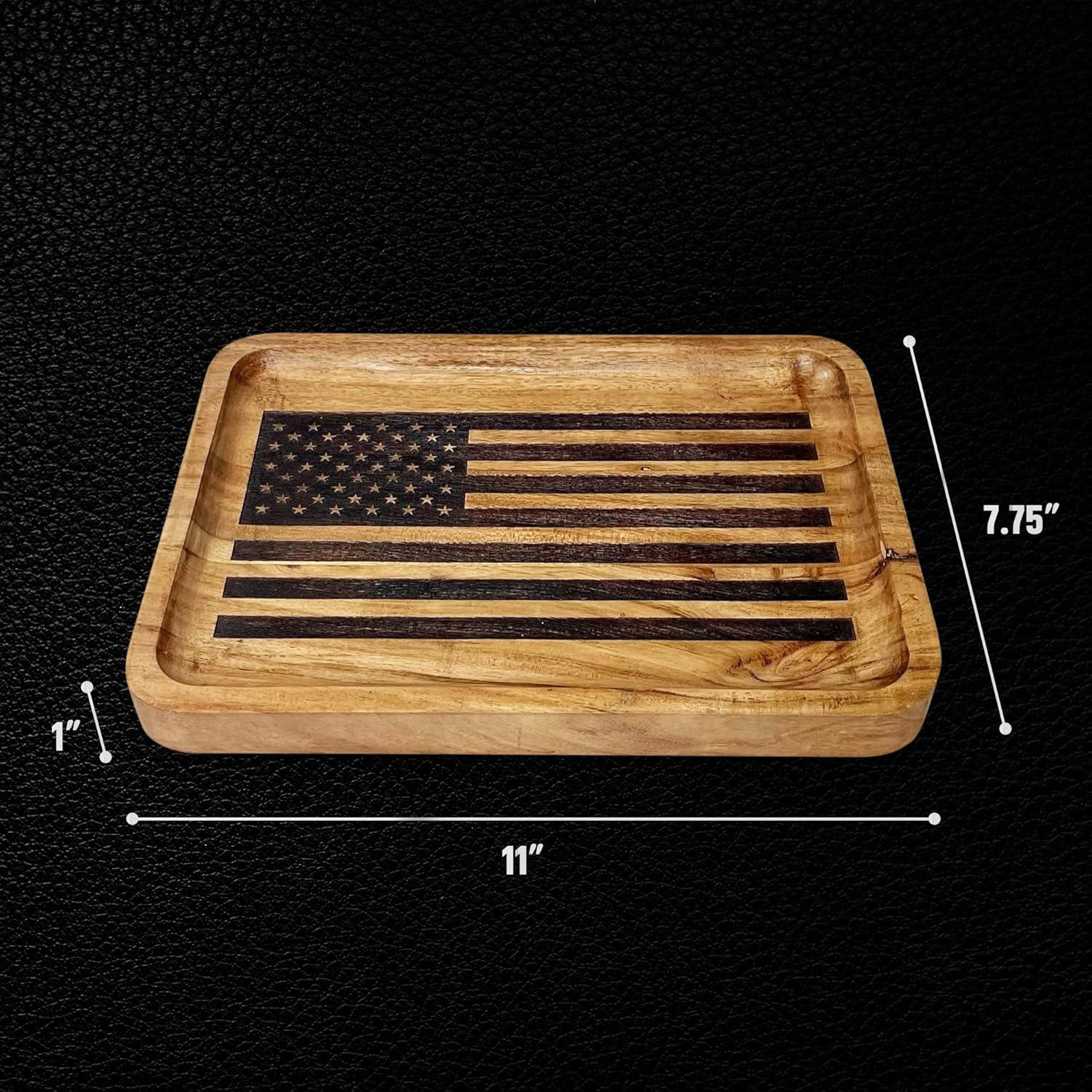 Bandeja de Valet Guard The Line con Bandera Americana 27.9x19.7cm