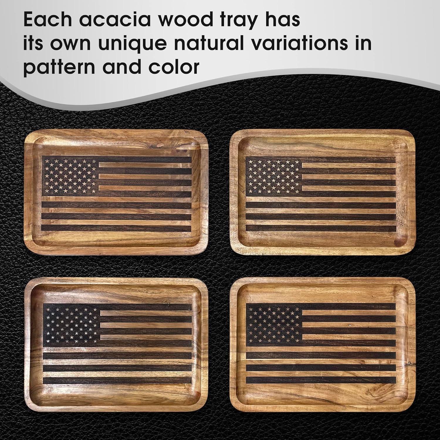 Bandeja de Valet Guard The Line con Bandera Americana 27.9x19.7cm