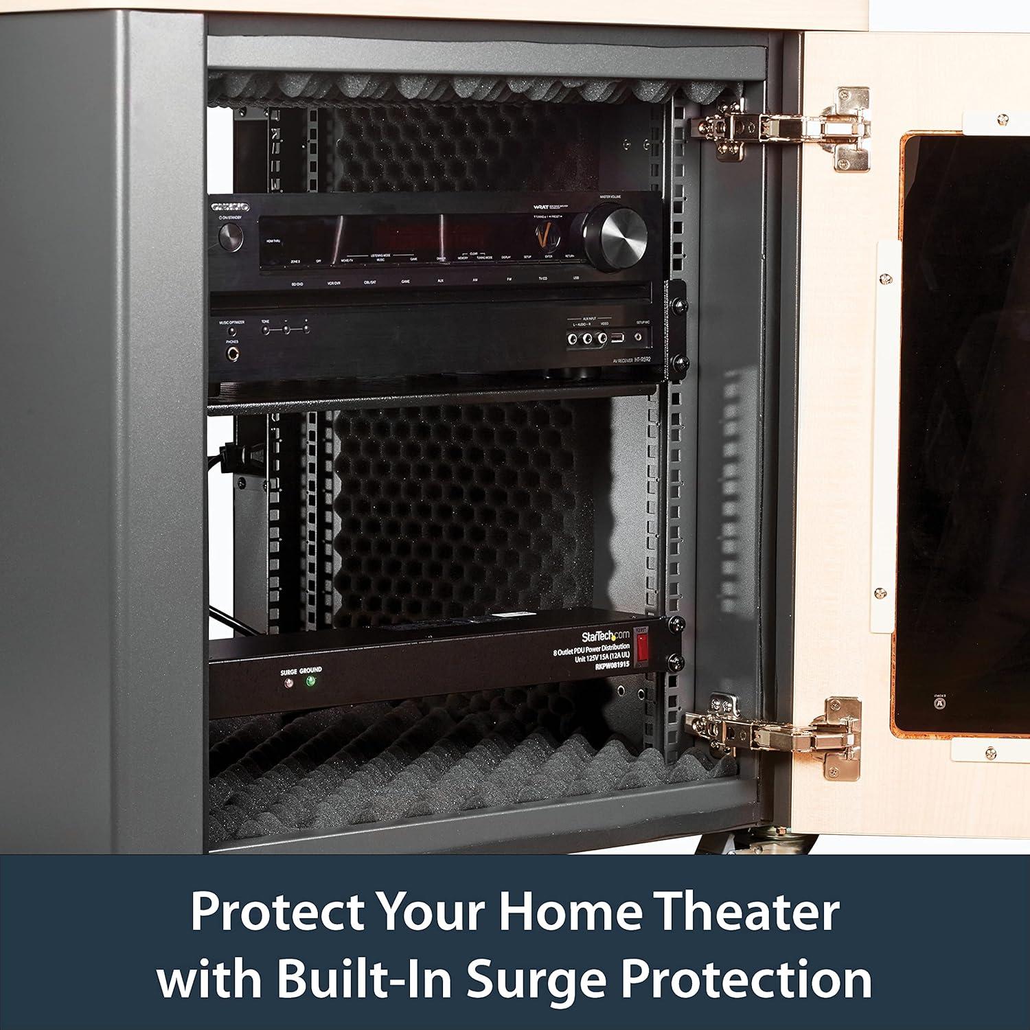 Tira de Alimentación PDU StarTech 8 Salidas 1U Rack 120V 15A