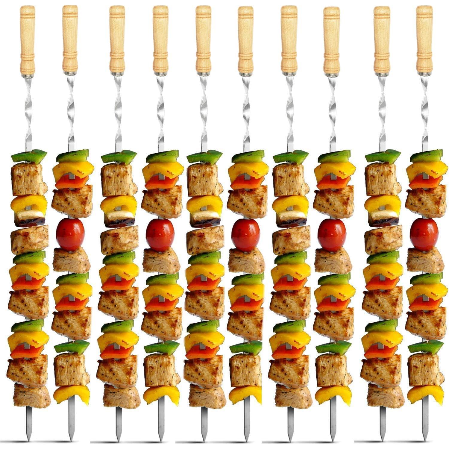 Set de 12 Pinchos de Kebab Antallcky 56 cm Acero Inoxidable