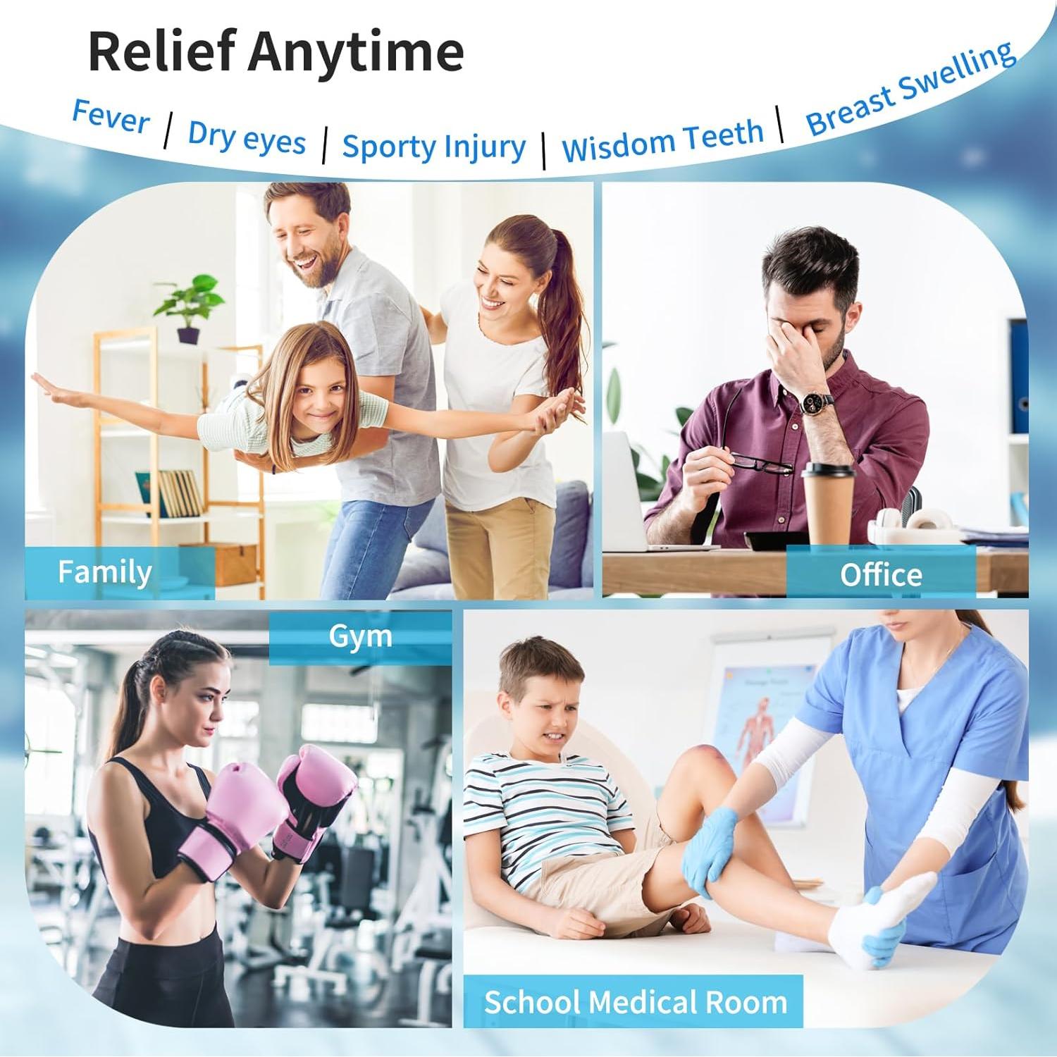 Paquete de 12 Paquetes de Hielo Reutilizables HROOSE Azul