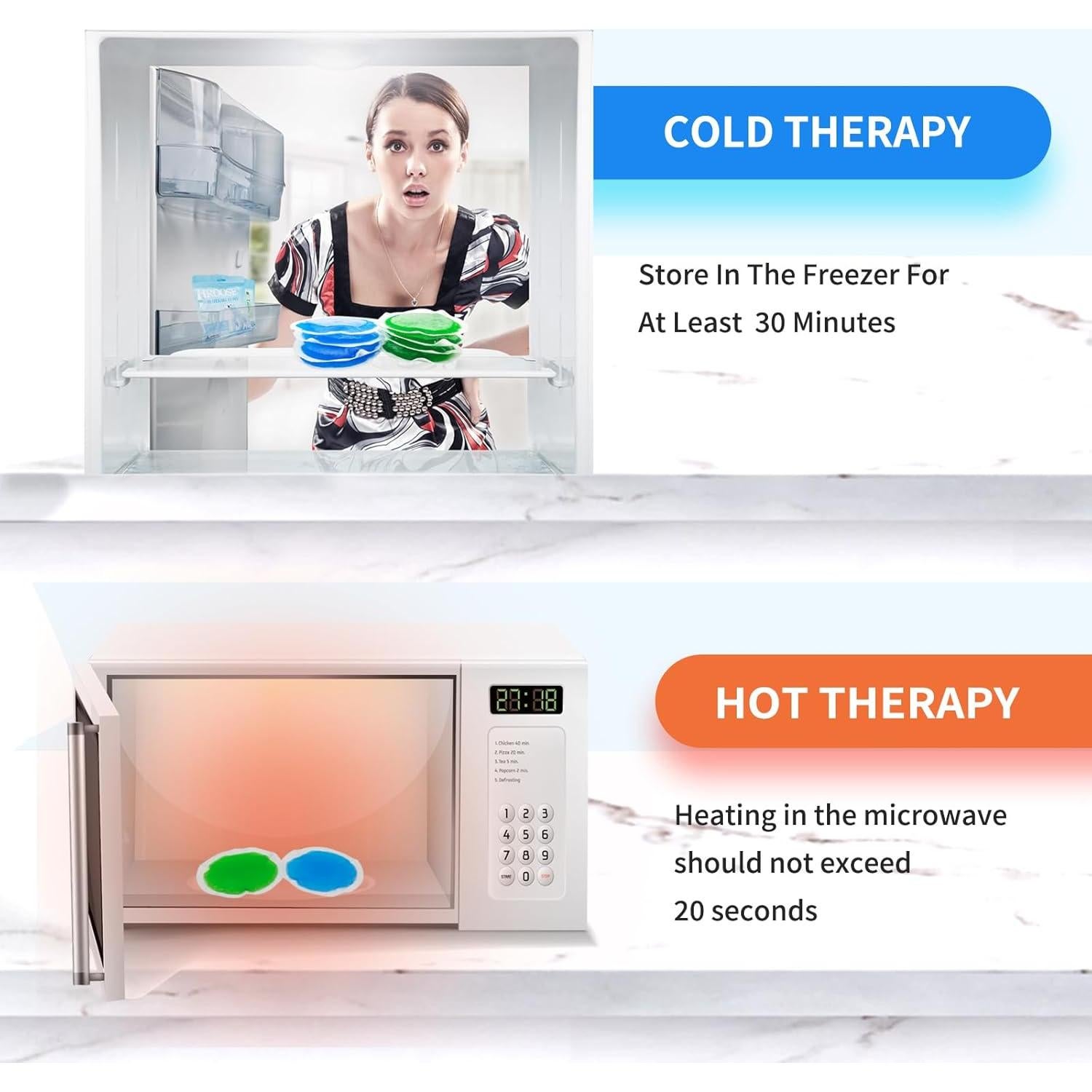 Paquete de 12 Paquetes de Hielo Reutilizables HROOSE Azul