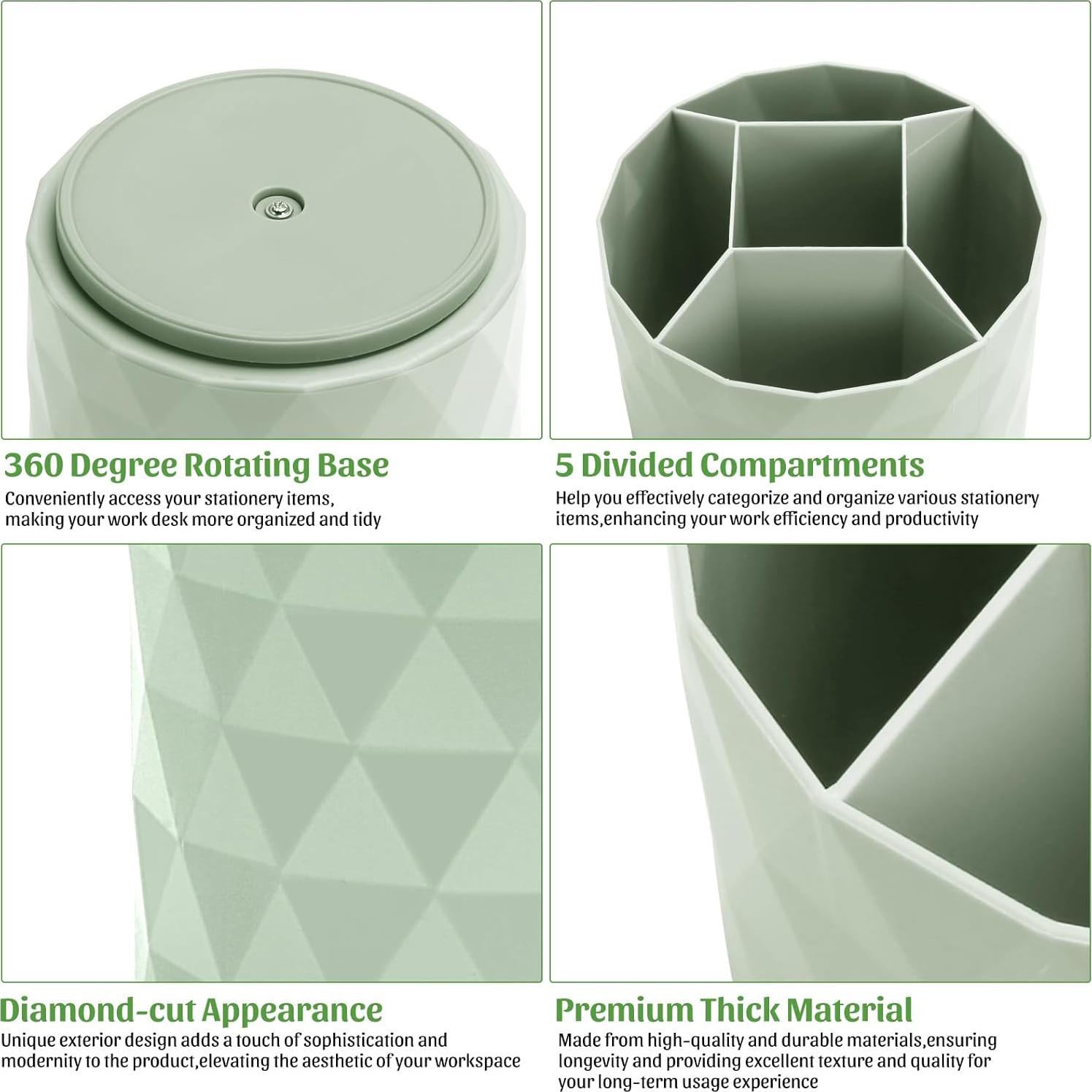 Organizador de Escritorio Minimaliving Verde 5 Compartimentos