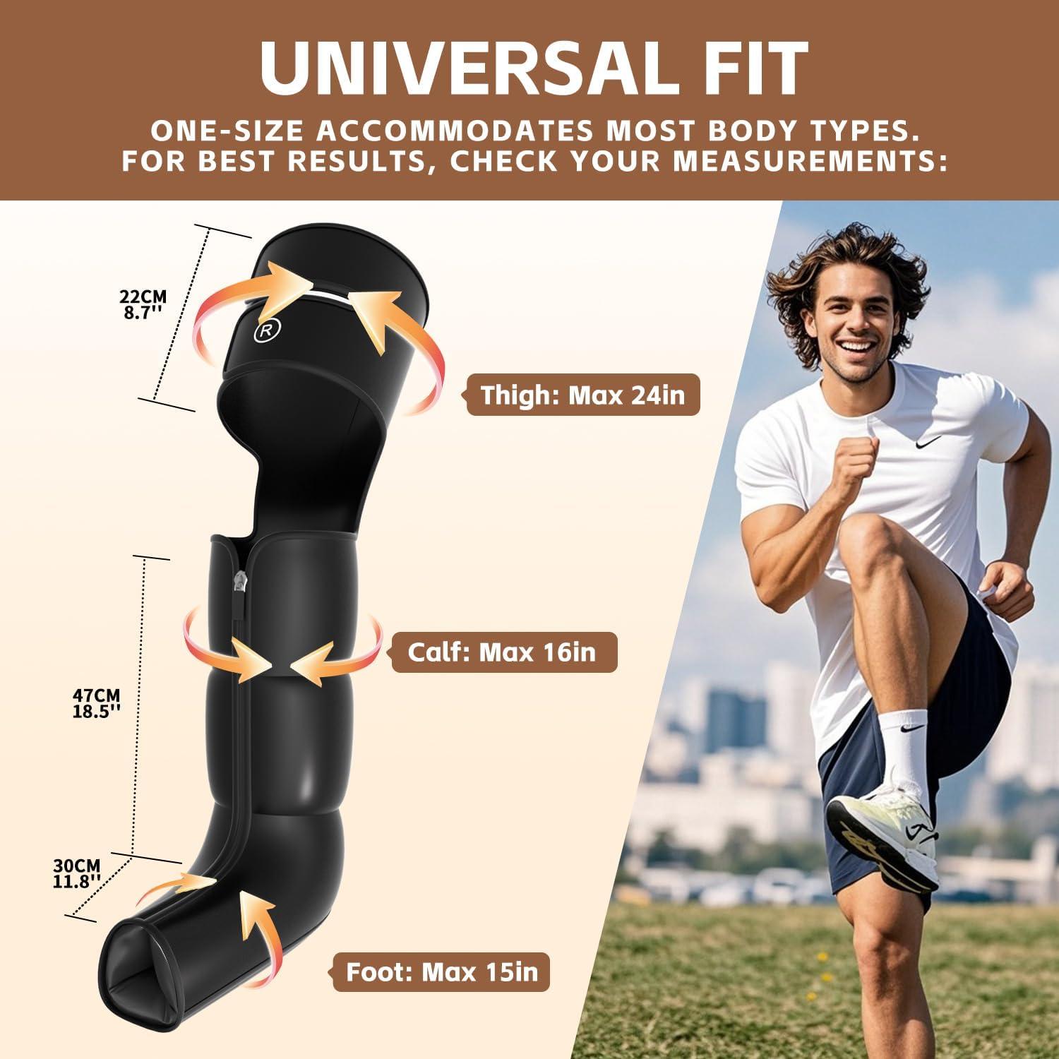 Masajeador de Piernas con Calor y Compresión de Aire Healthpal - 6 Modos, 3 Niveles de Intensidad