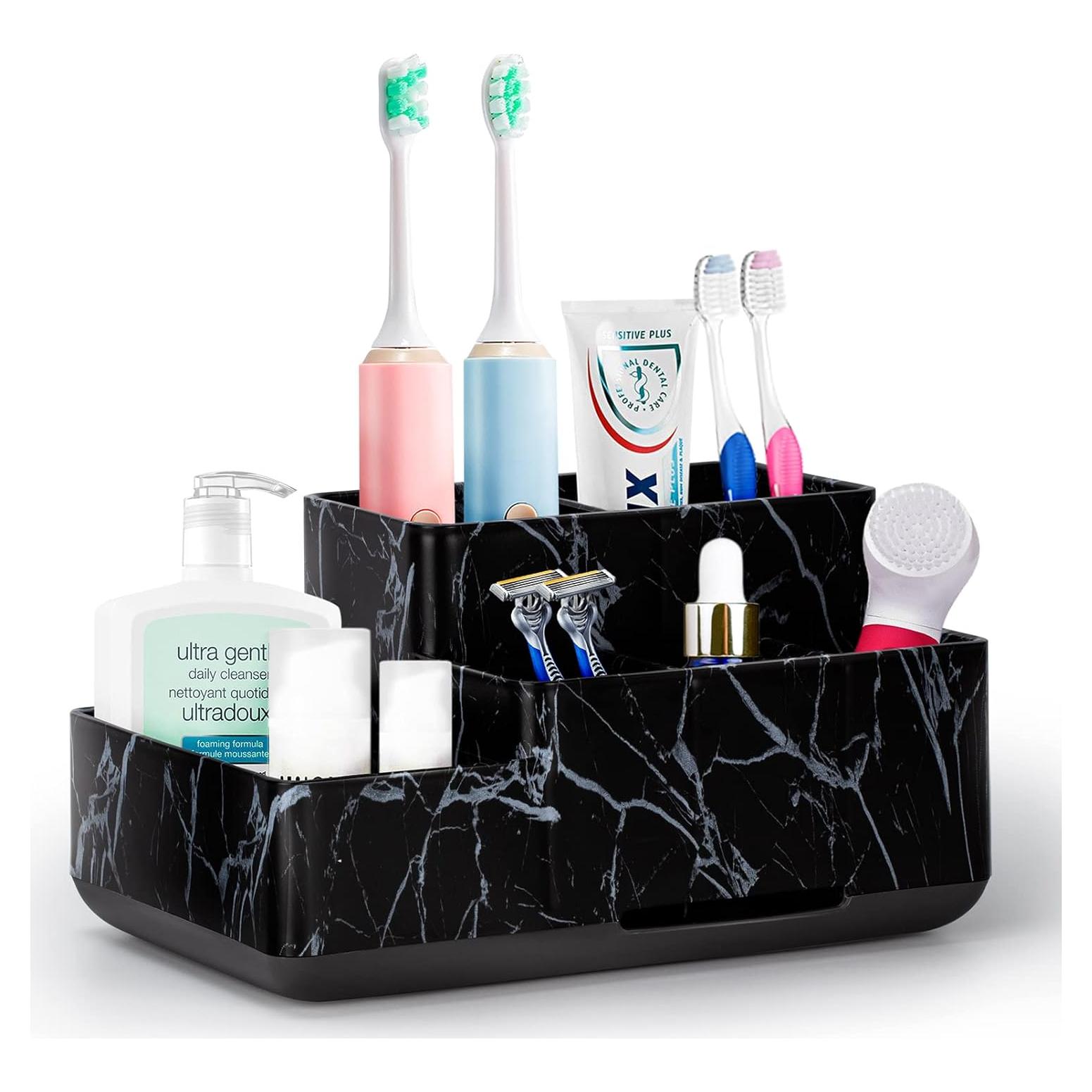 Organizador de Baño DoubleCare Negro con 5 Compartimentos