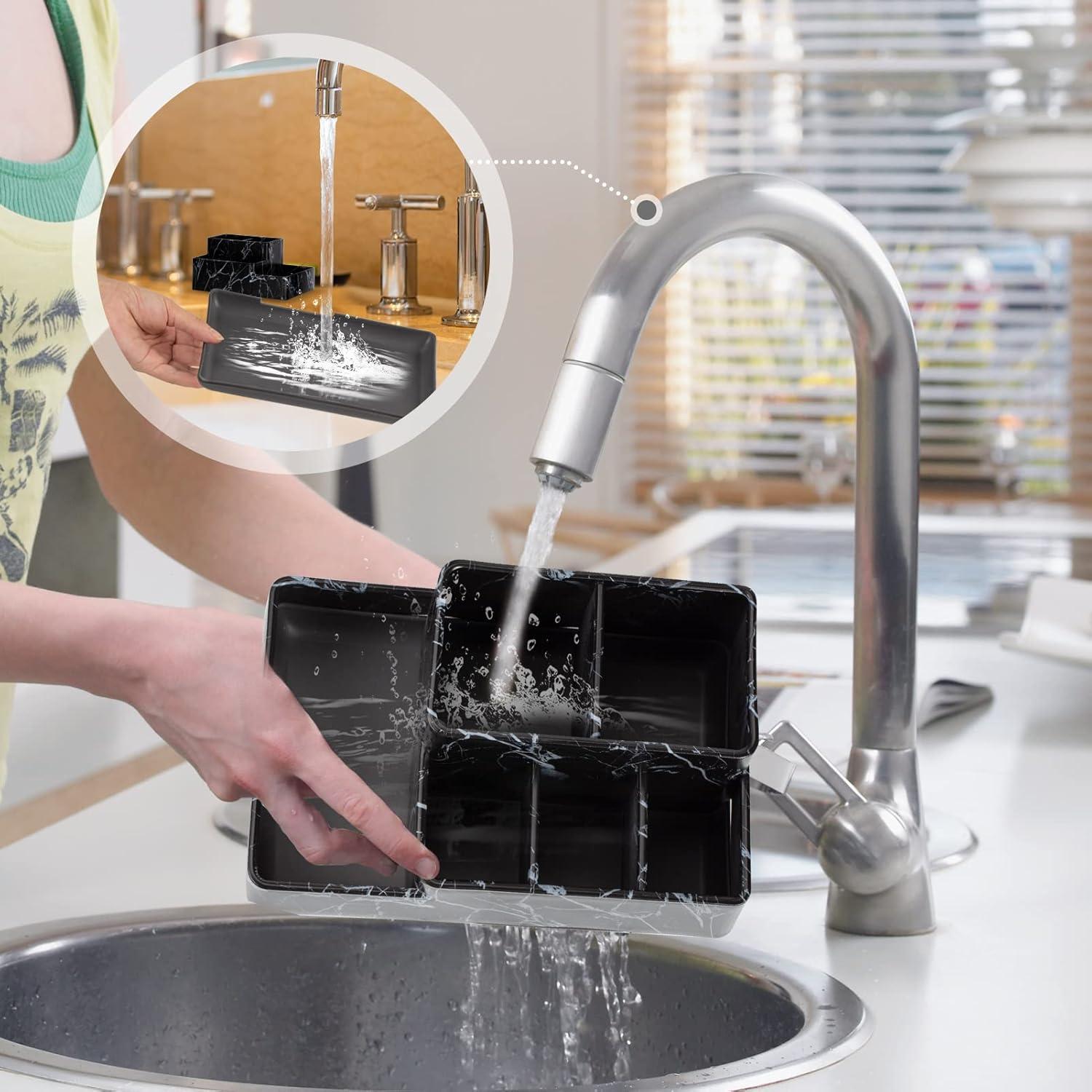 Organizador de Baño DoubleCare Negro con 5 Compartimentos