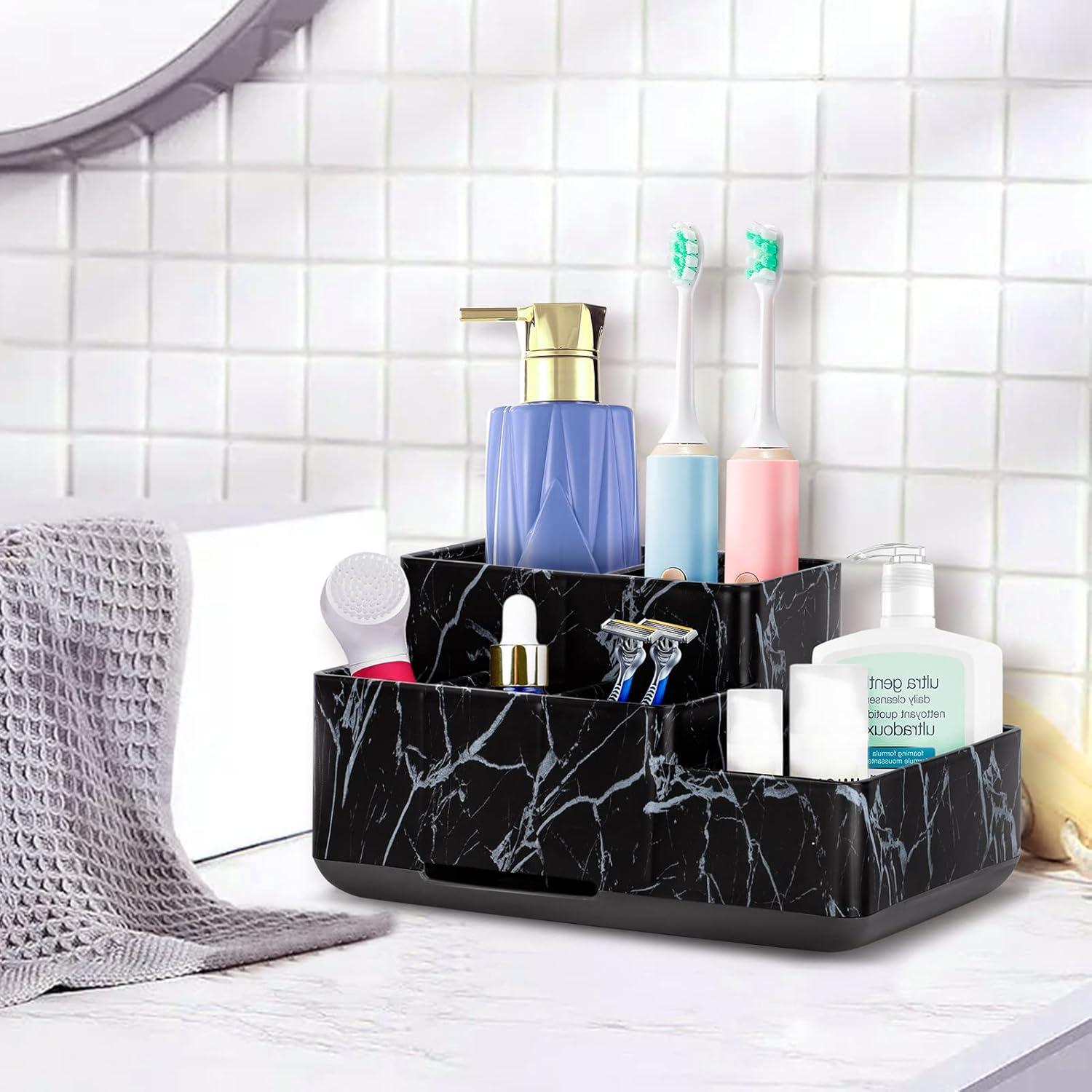 Organizador de Baño DoubleCare Negro con 5 Compartimentos