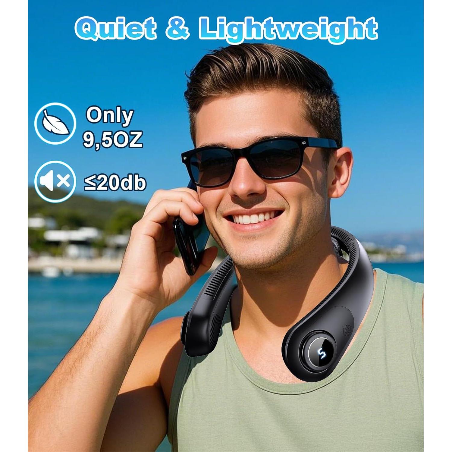 Ventilador de Cuello BEYYON Pro, Portátil, 5 Velocidades, LED