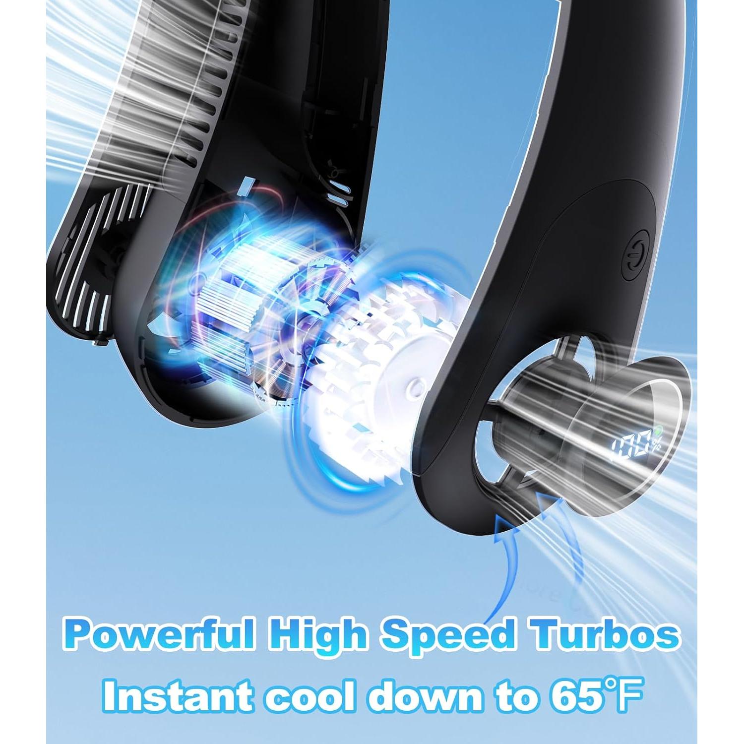 Ventilador de Cuello BEYYON Pro, Portátil, 5 Velocidades, LED