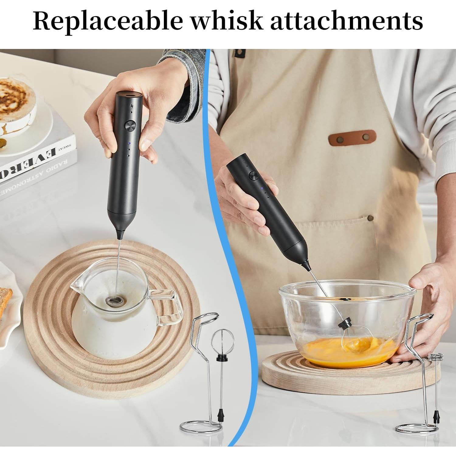 Espumador de Leche Eléctrico ELMWAY KJBQ-13 Negro Recargable