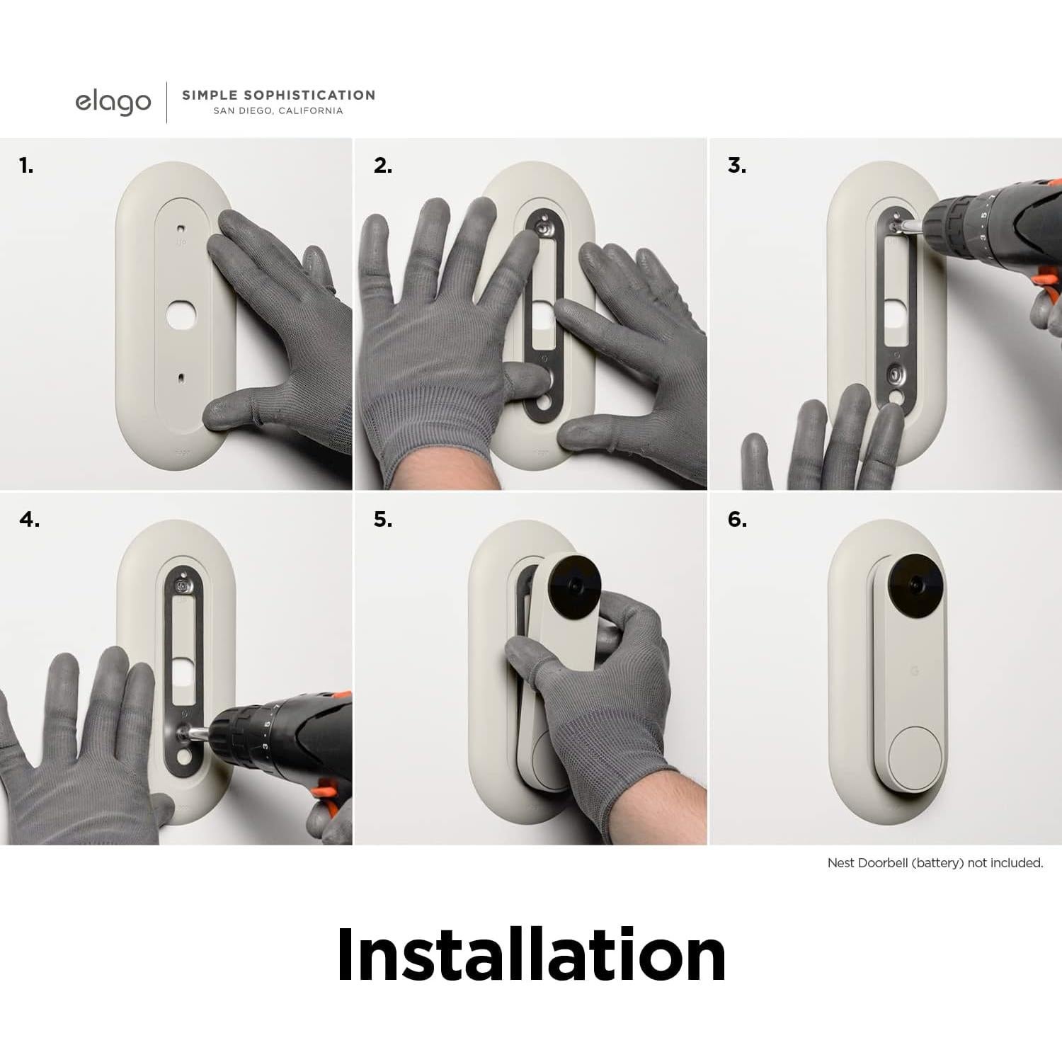 Placa Decorativa elago Mount para Timbre Google Nest Hello Gris