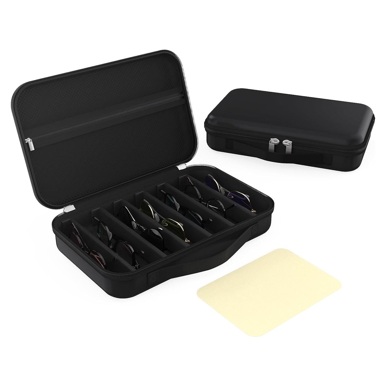 Caja de Gafas Portátil DGBVOID Ajustable 7 Pares Negro