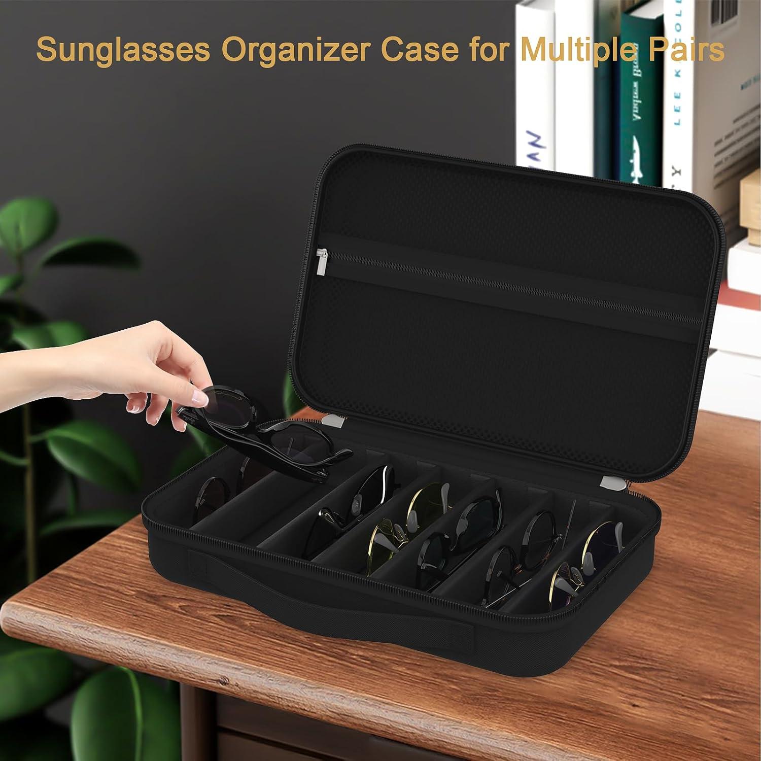 Caja de Gafas Portátil DGBVOID Ajustable 7 Pares Negro