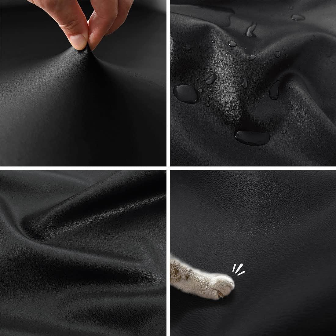Fundas Impermeables de Cuero Sintético vctops para Reposabrazos - 2 Piezas, Negro