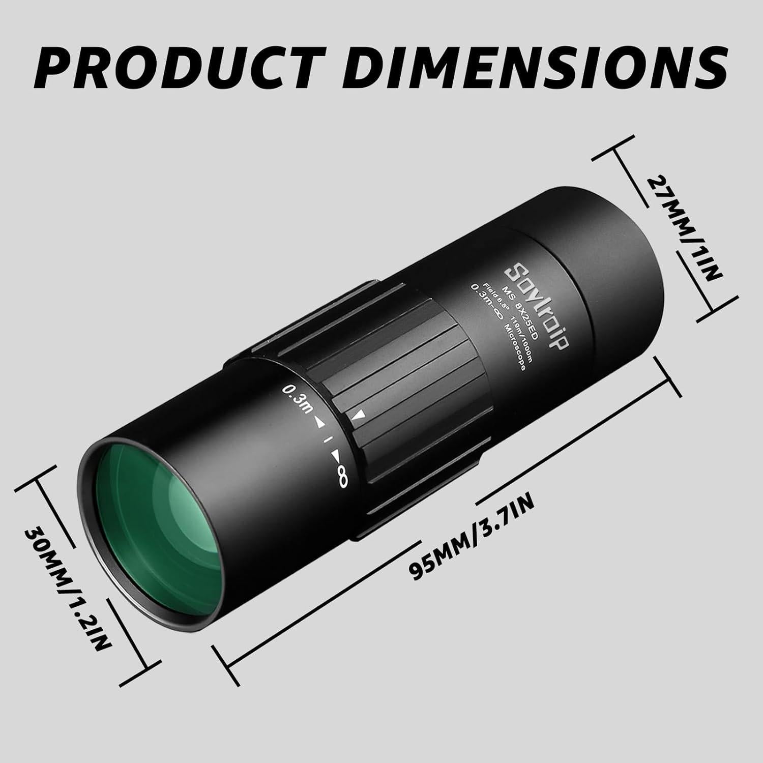 Telescopio Monocular 8x25 Soylroip Compacto Impermeable
