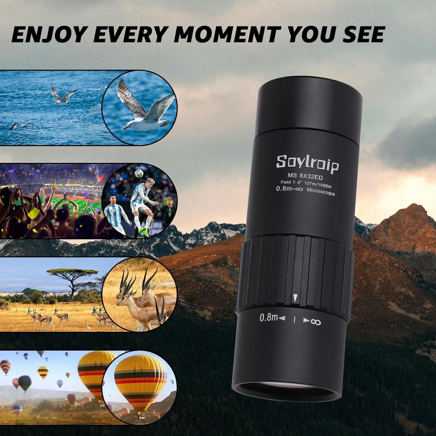 Telescopio Monocular 8x25 Soylroip Compacto Impermeable