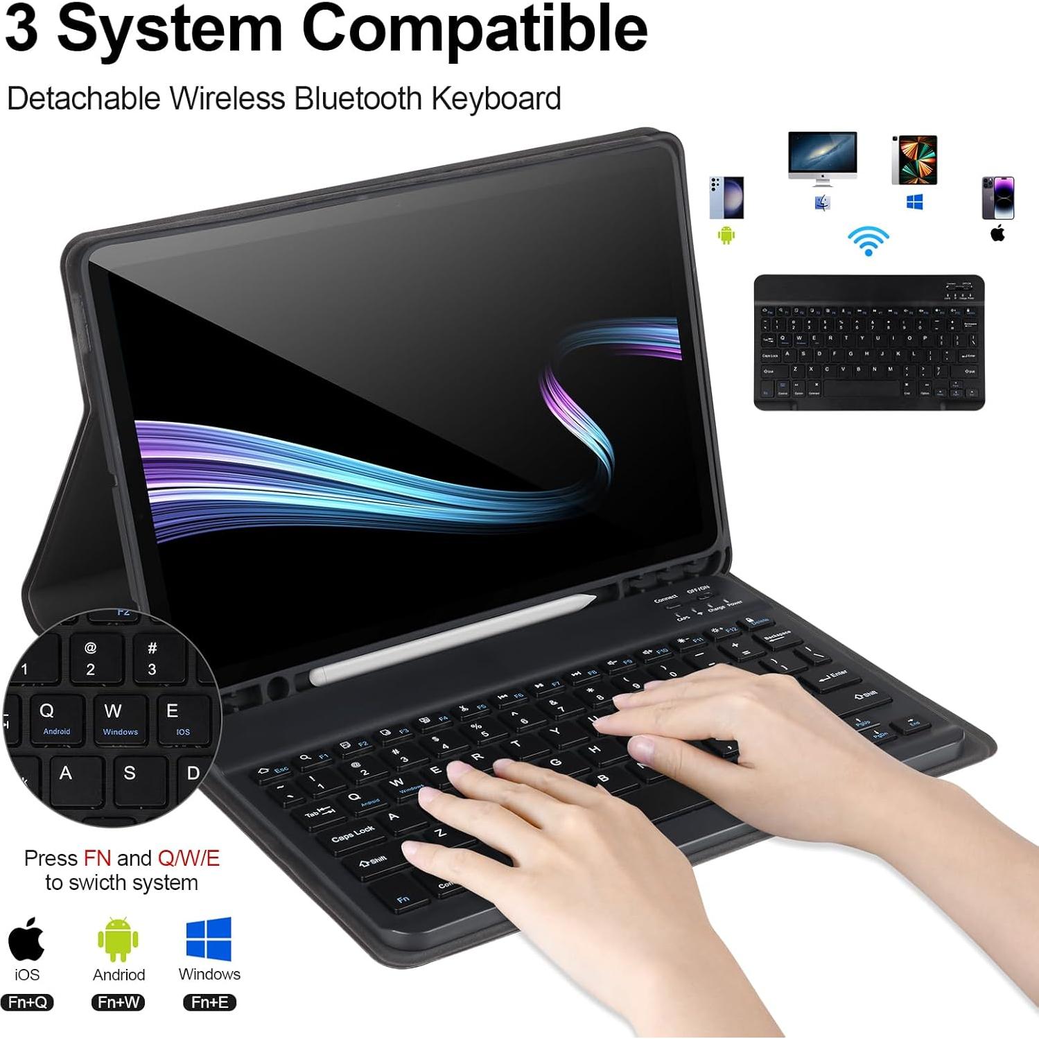 Funda con Teclado Samsung Galaxy Tab S9 FE 10.9" 2023 - Negro