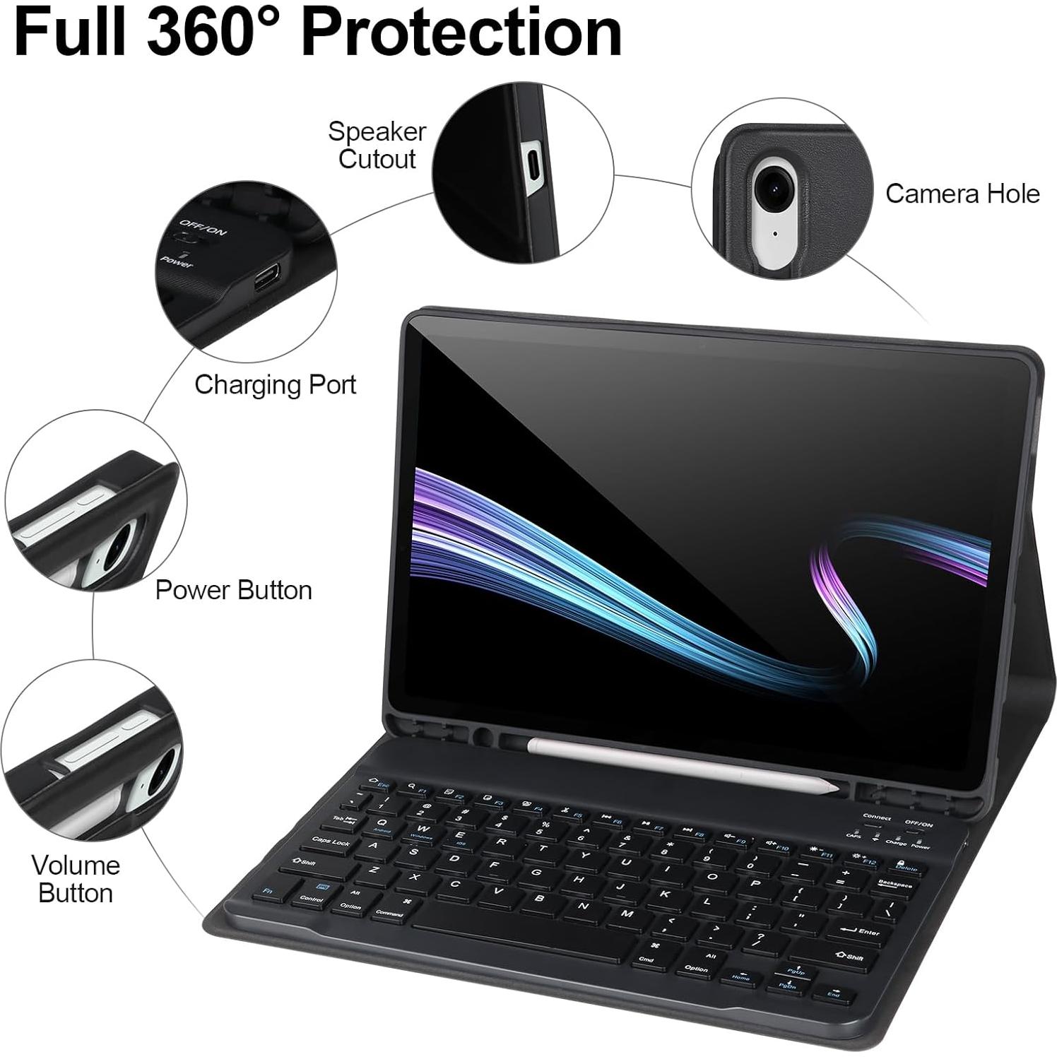 Funda con Teclado Samsung Galaxy Tab S9 FE 10.9" 2023 - Negro