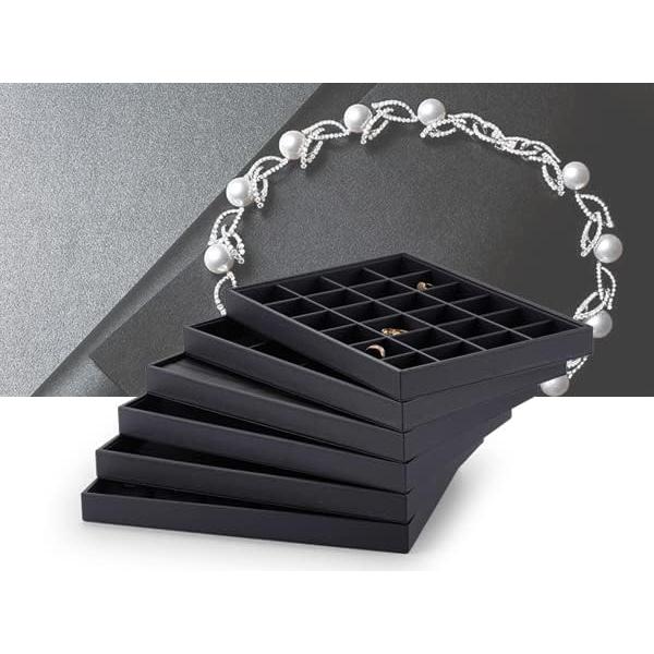 Bandeja Organizadora de Joyería Woodten de Cuero PU 24 Compartimentos