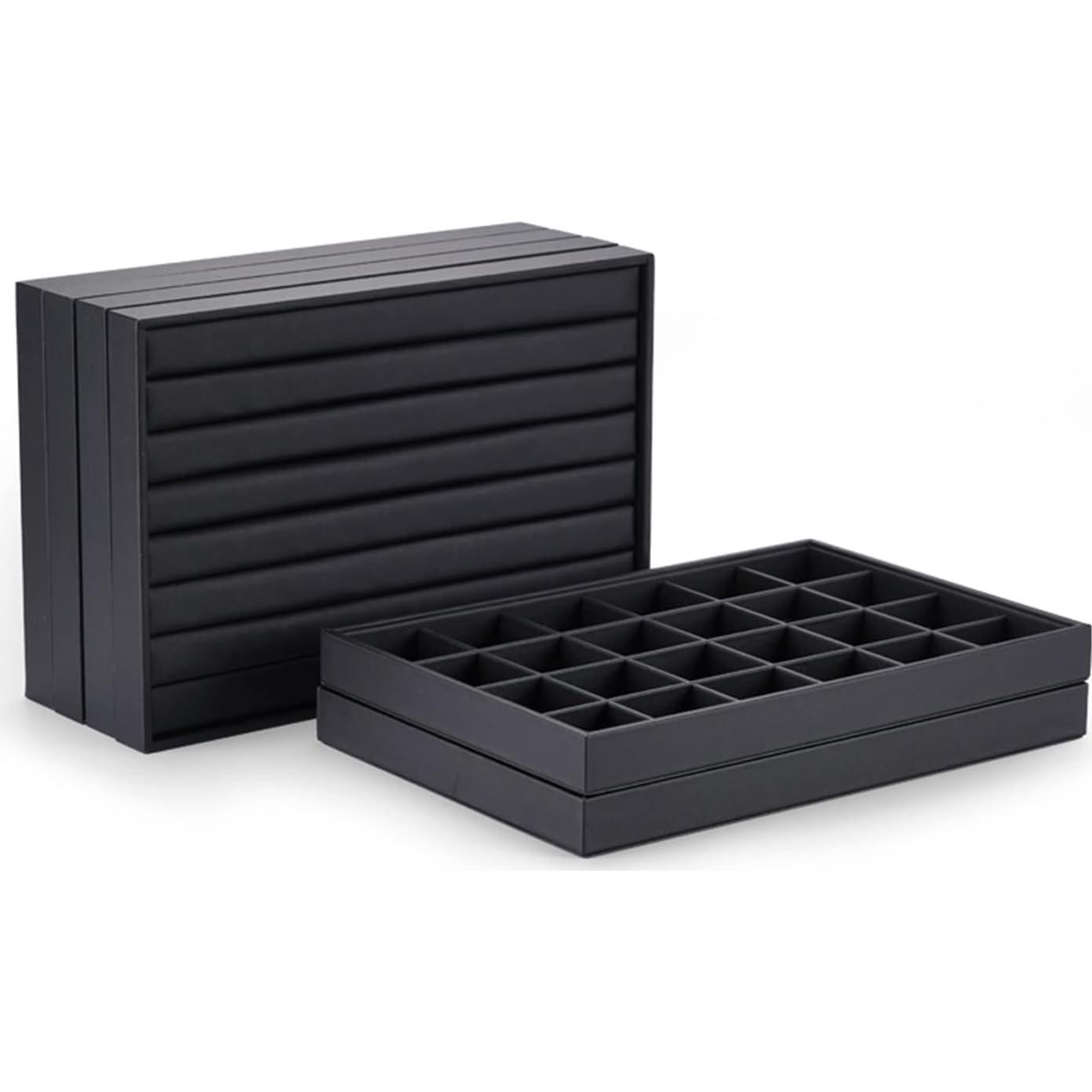 Bandeja Organizadora de Joyería Woodten de Cuero PU 24 Compartimentos