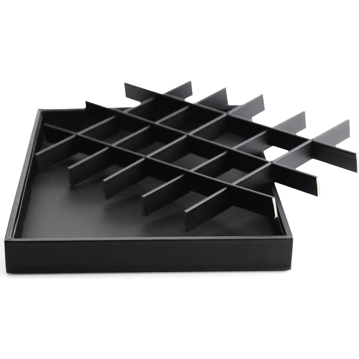 Bandeja Organizadora de Joyería Woodten de Cuero PU 24 Compartimentos