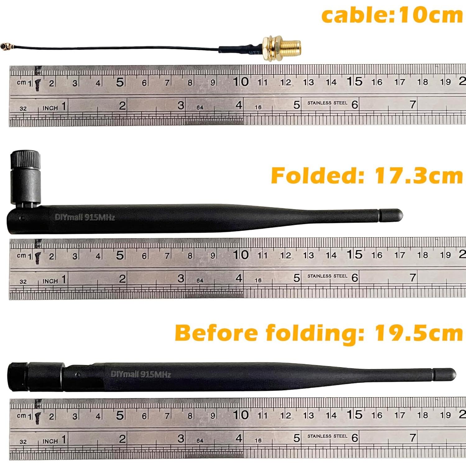 Antena Omni-Direccional 915MHz 5dBi SMA Macho con Cable 10cm