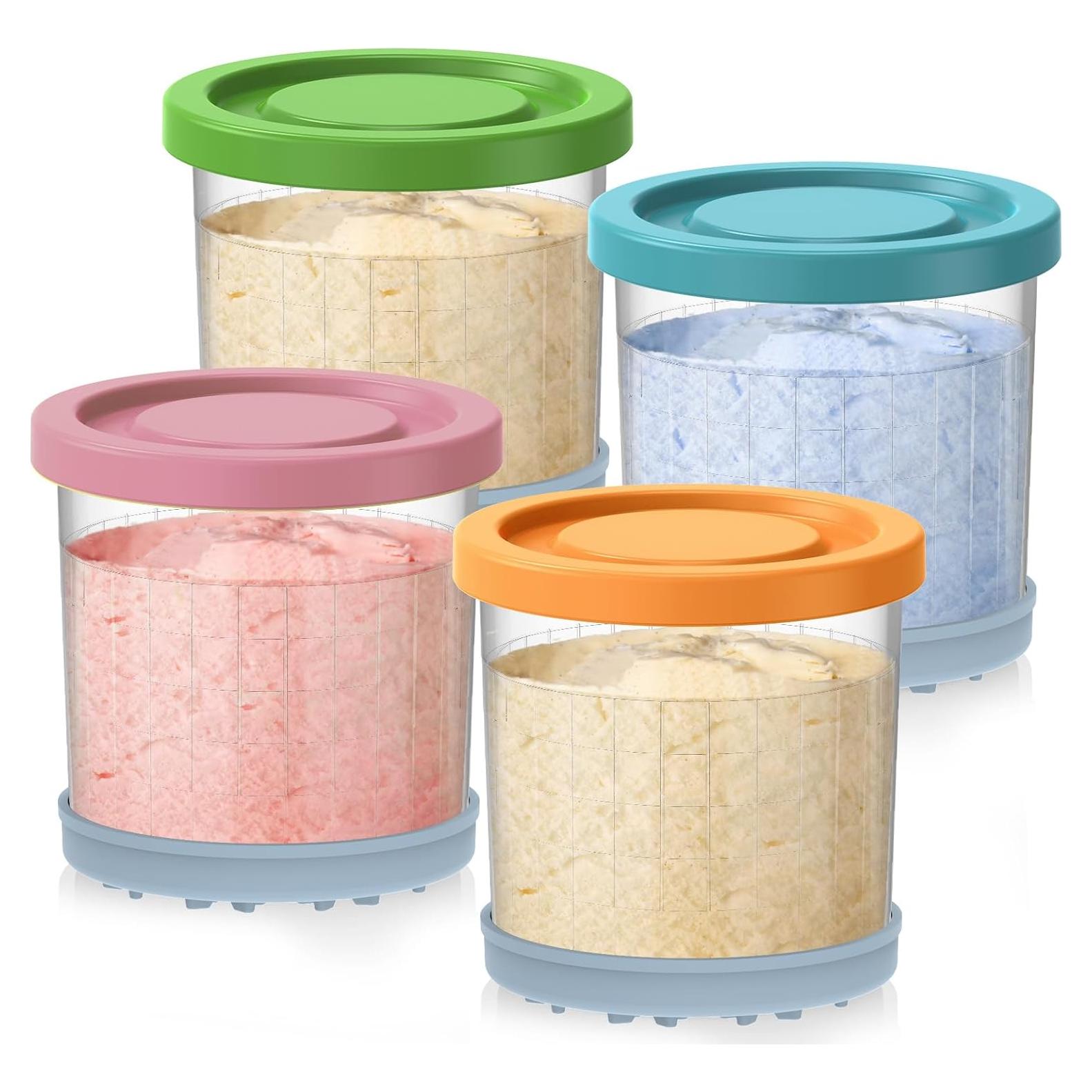 Tazas y Tapas DENEBORE para Ninja Creami 16 oz - Paquete de 4