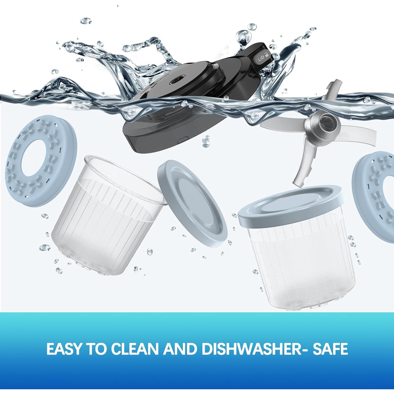 Tazas y Tapas DENEBORE para Ninja Creami 16 oz - Paquete de 4