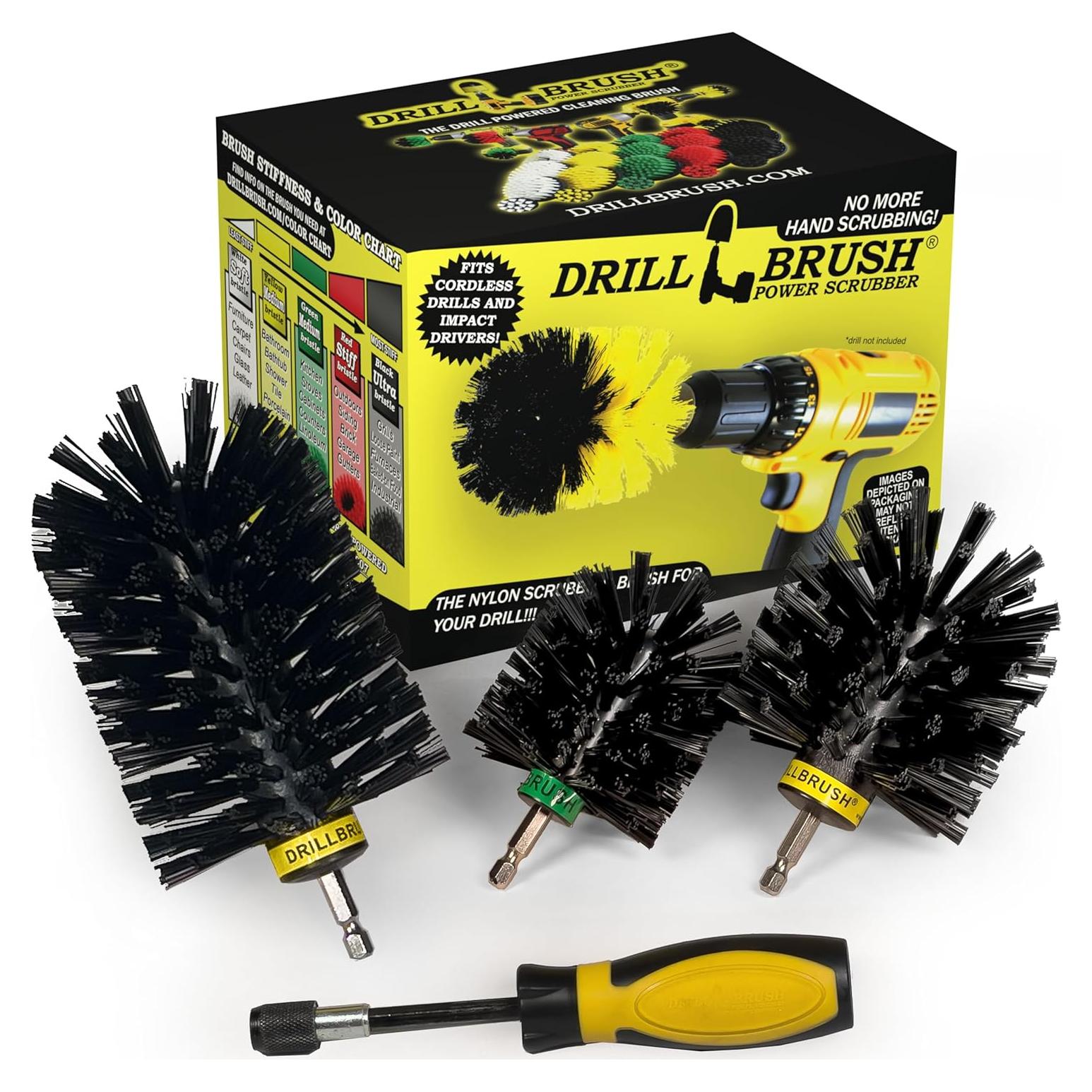 Kit de limpieza para parrilla Drillbrush con cepillos de nylon