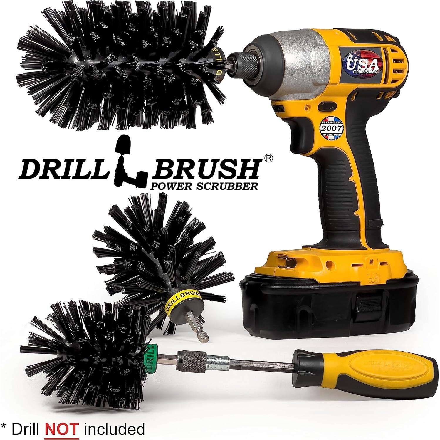 Kit de limpieza para parrilla Drillbrush con cepillos de nylon