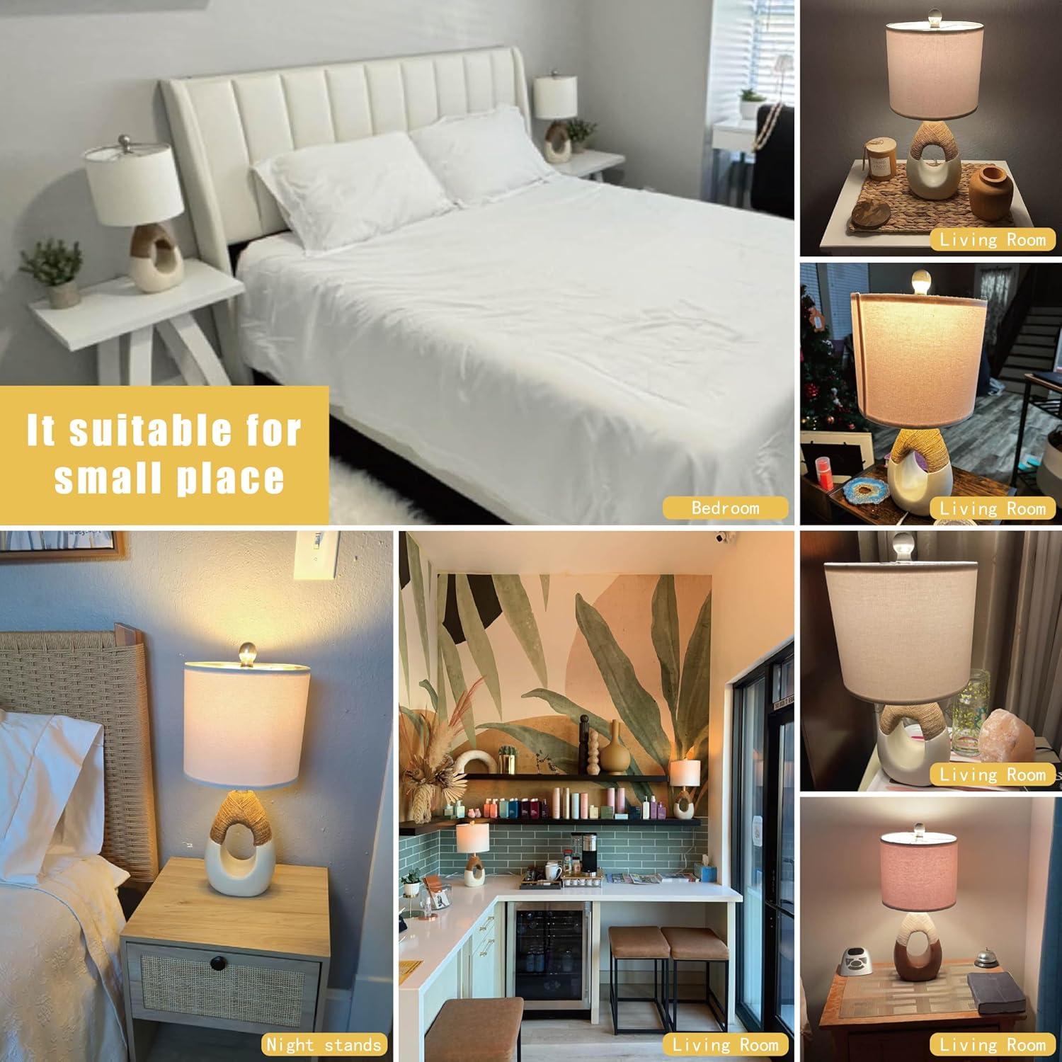 Juego de 2 Lámparas de Mesa Boho OYEARS 48 cm Ratán