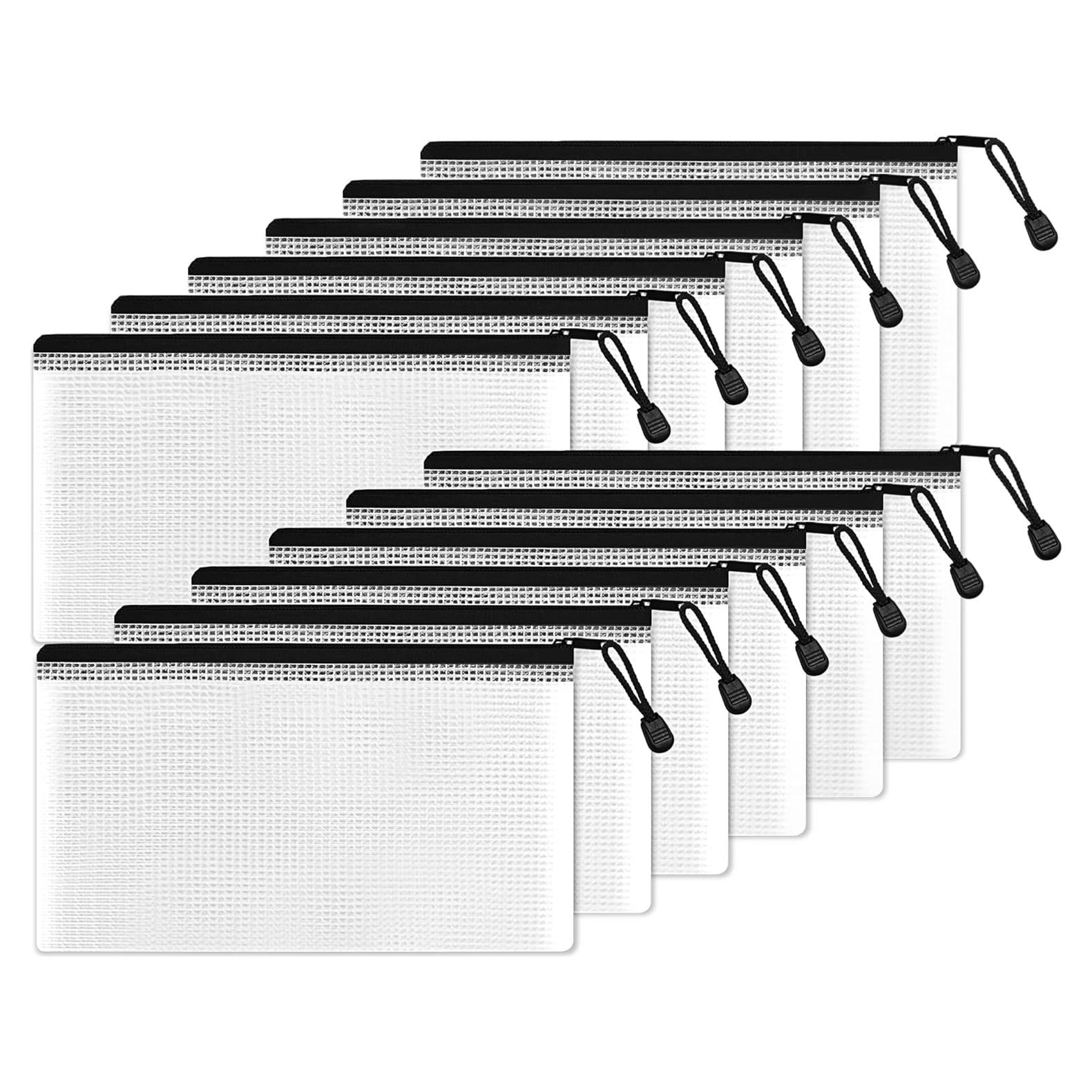 Bolsa de Malla con Cremallera SUNEE 10.16x22.86 cm Negra - 12 Paquetes