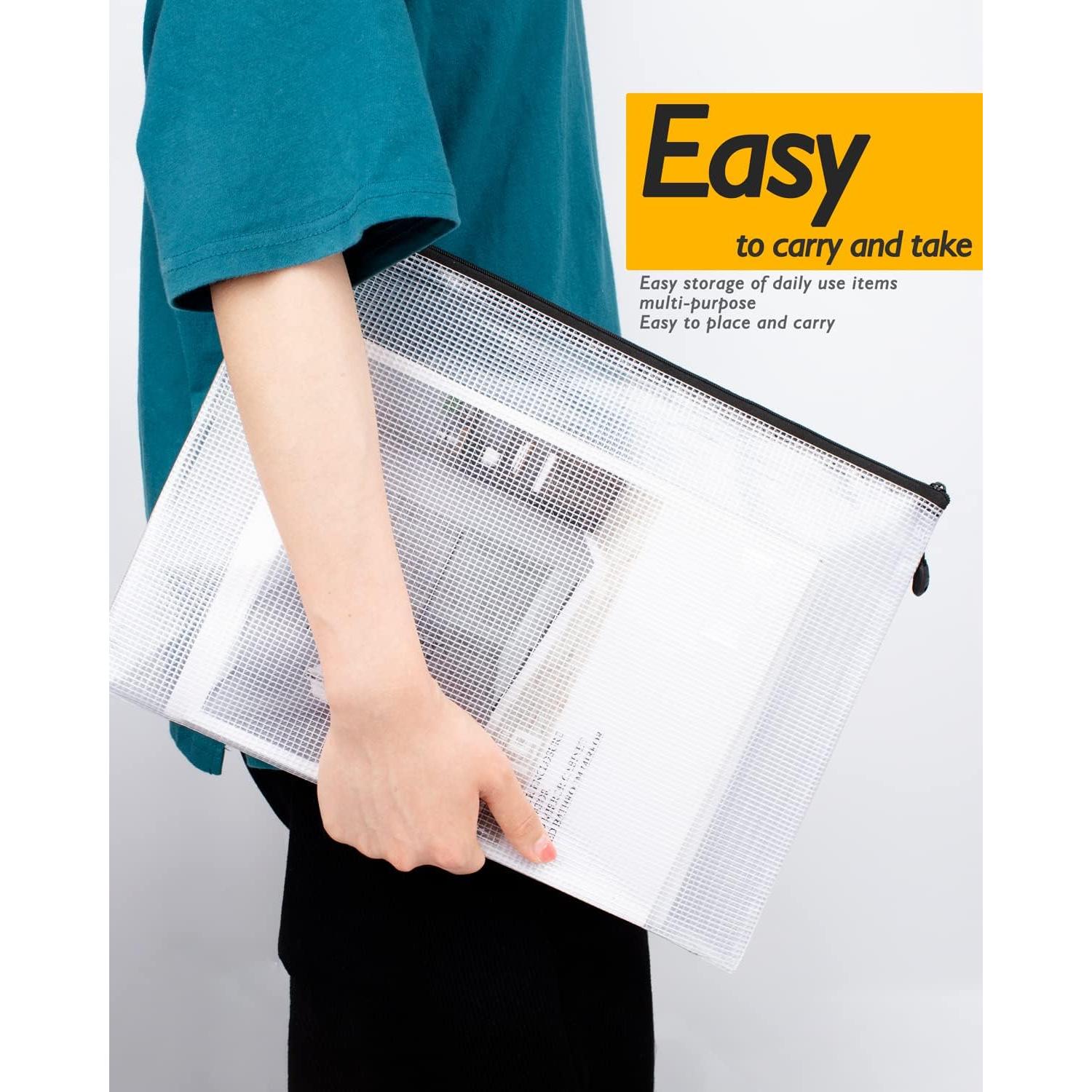 Bolsa de Malla con Cremallera SUNEE 10.16x22.86 cm Negra - 12 Paquetes