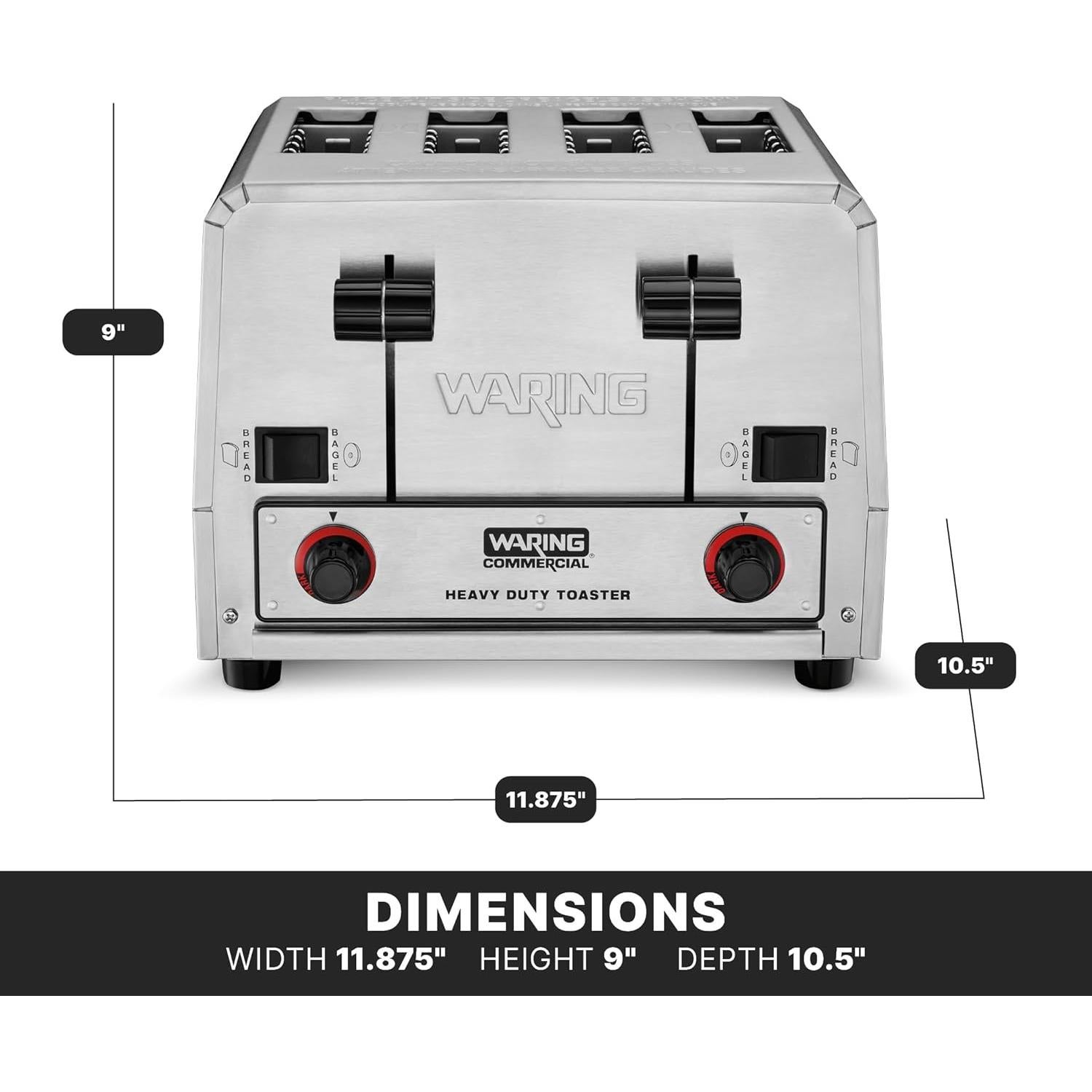 Tostadora Waring WCT850RC 4 Rebanadas Acero Inoxidable 1800W