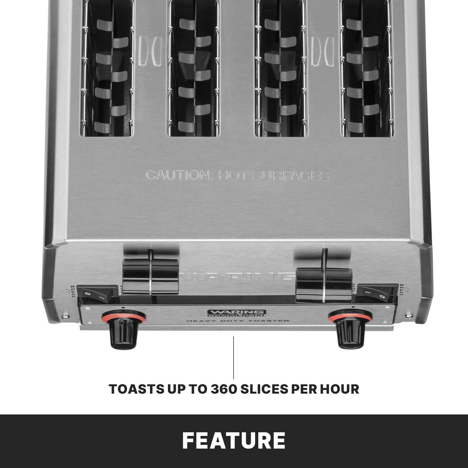 Tostadora Waring WCT850RC 4 Rebanadas Acero Inoxidable 1800W