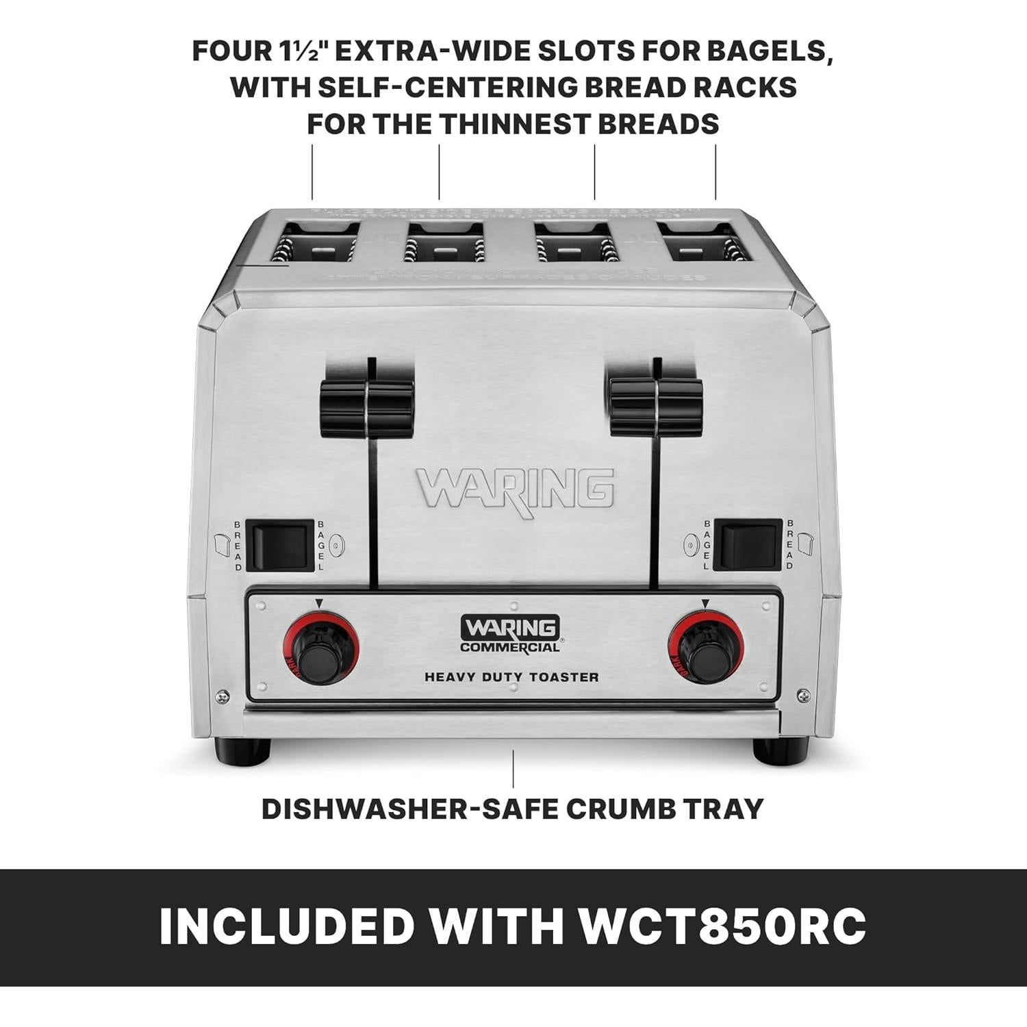 Tostadora Waring WCT850RC 4 Rebanadas Acero Inoxidable 1800W